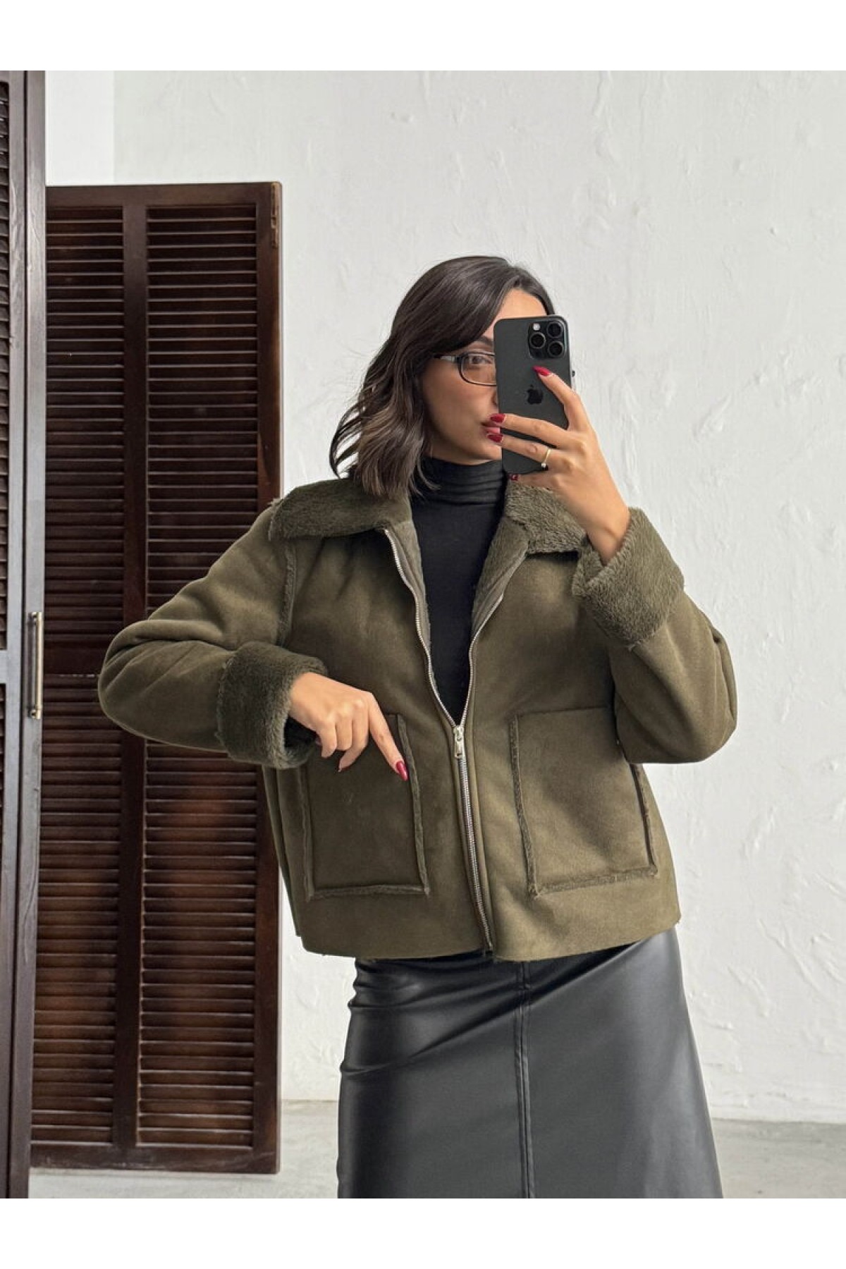 معطف توب شو المصنوع من جلد الغزال والأرانب المصفح للبيع بالجملة 