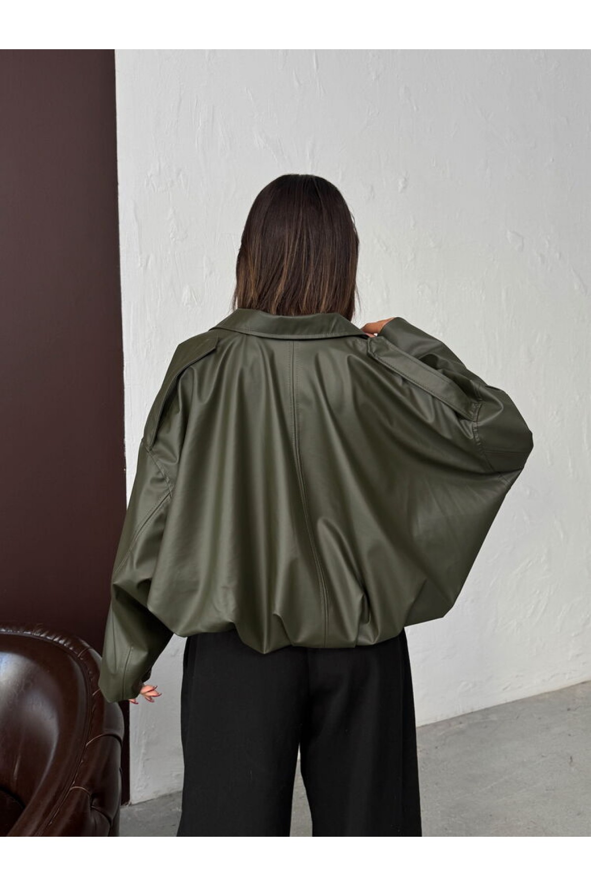 معطف من الجلد الصناعي F 2035 