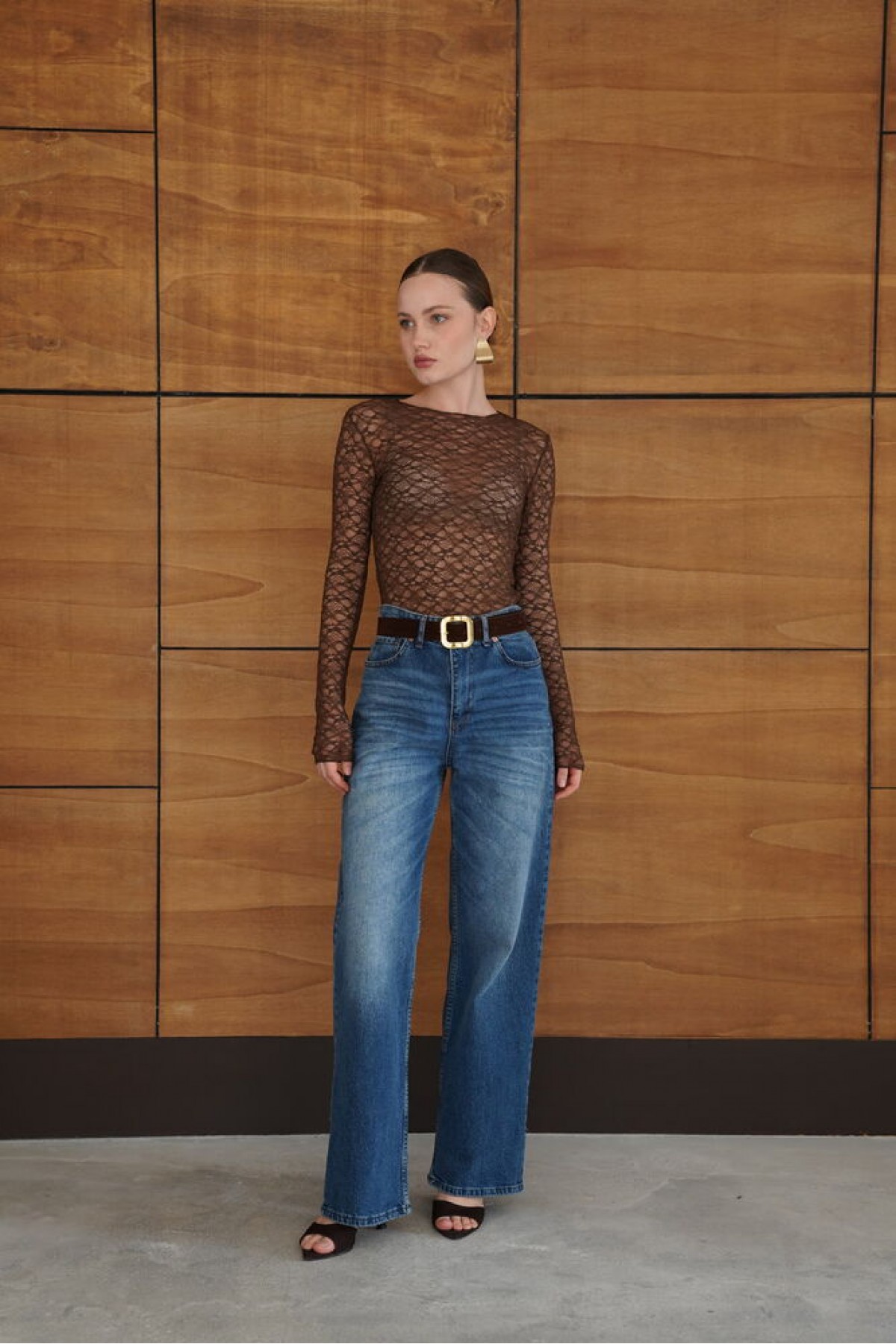 Dantel Toptan Bluz - Kahve | F2092 - Topshow