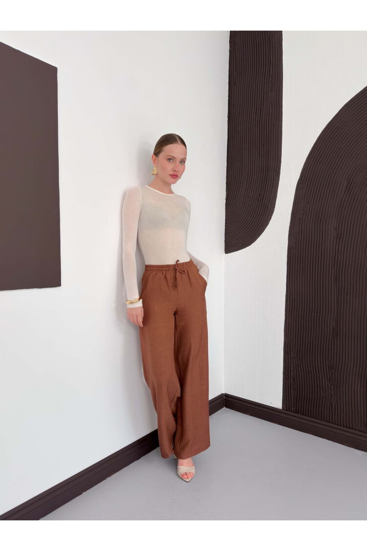 Kahve Toptan Pantolon | d2381 Topshow