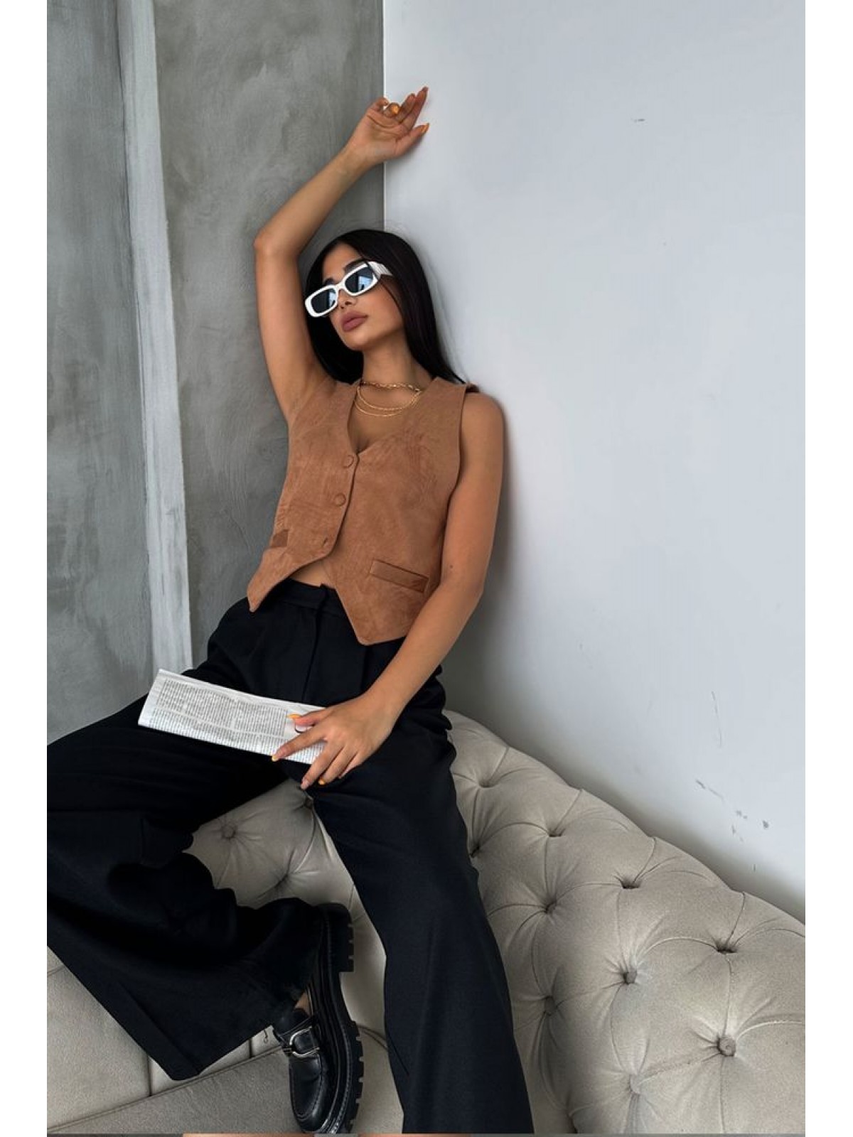 Suet Toptan Yelek - Taba | TOPSHOW | f1528