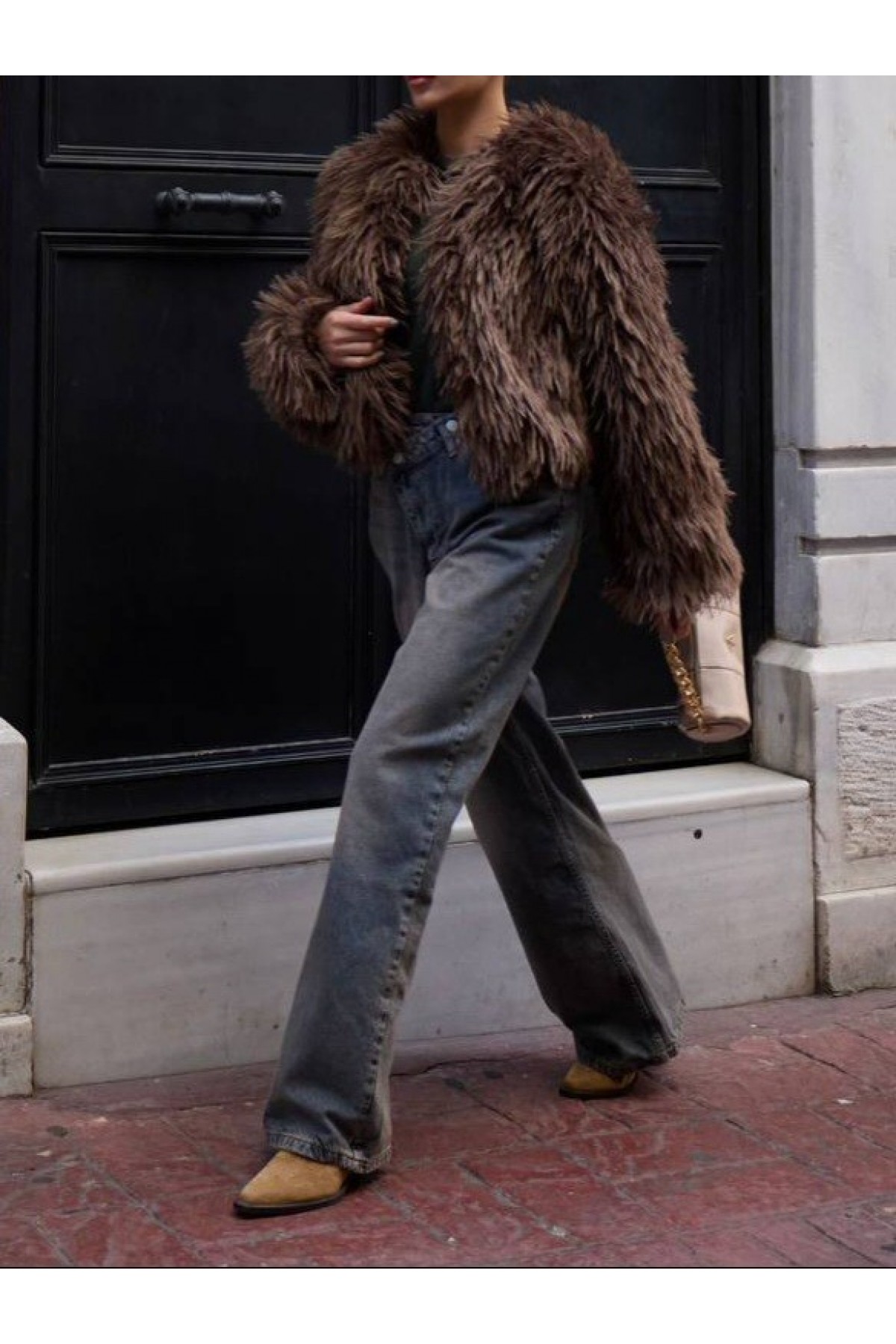 Sakallı Ceket Mont  -K. Kahve