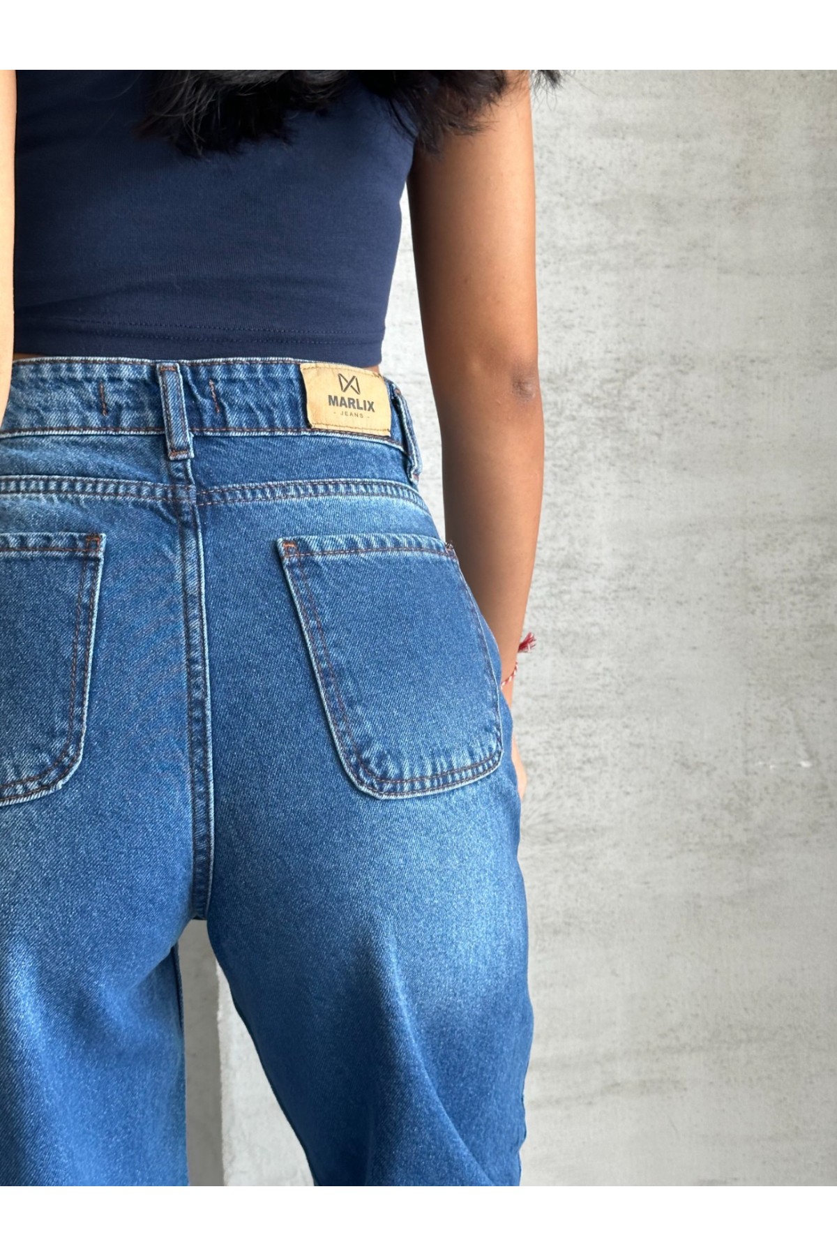 SKATER JEANS -Mavi