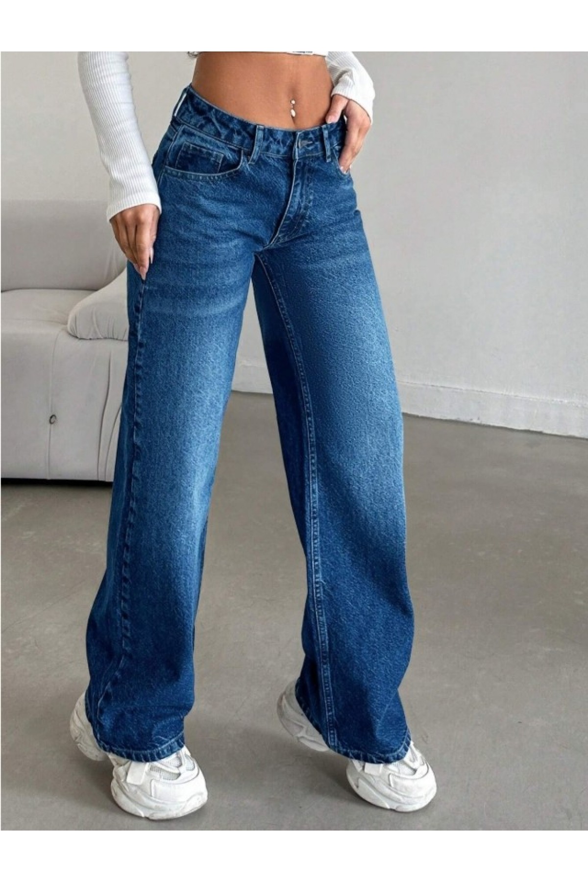Wıde Leg lycra  -Koyu Mavi
