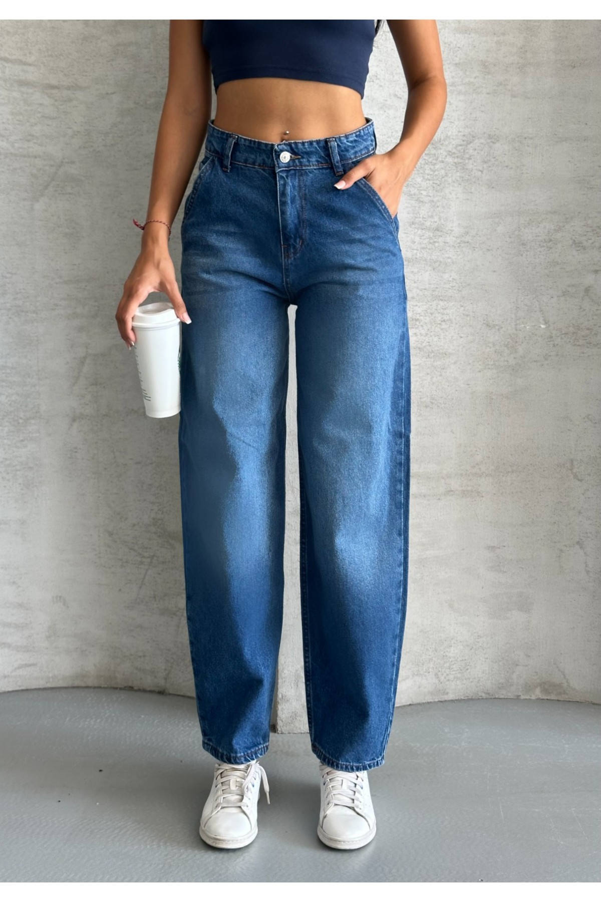 SKATER JEANS -Mavi