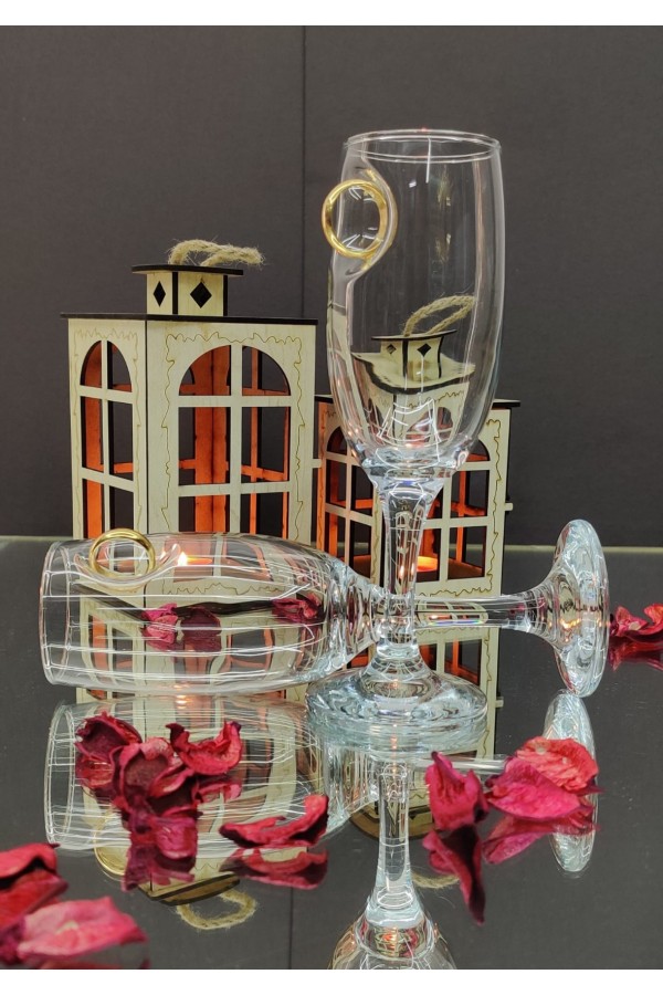 Çelik Dış Yüzük Kokteyl Kadehi -Altın