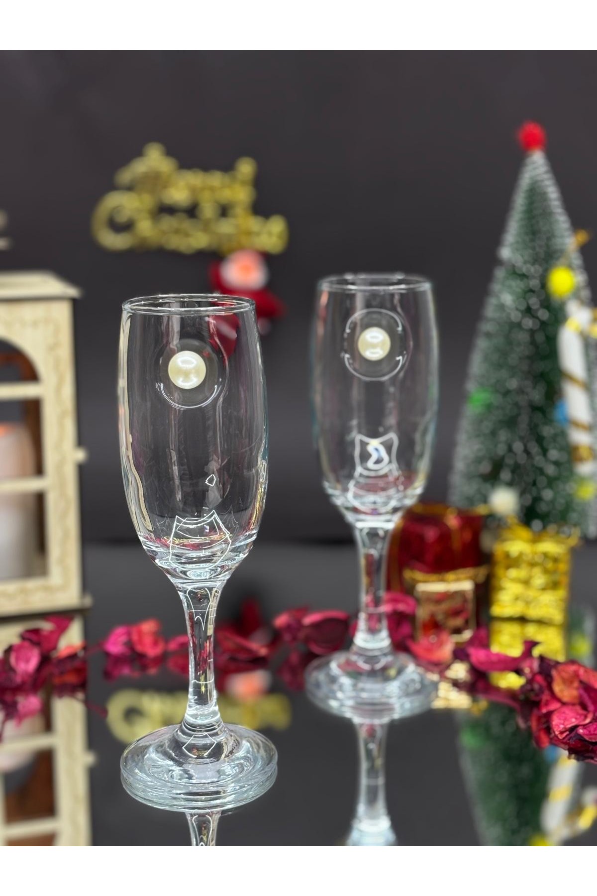 K. İnci Kokteyl Kadehi -Beyaz