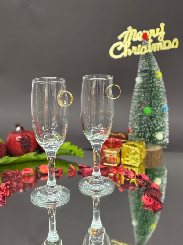 Steel Outer Ring Cocktail Glass -Gold