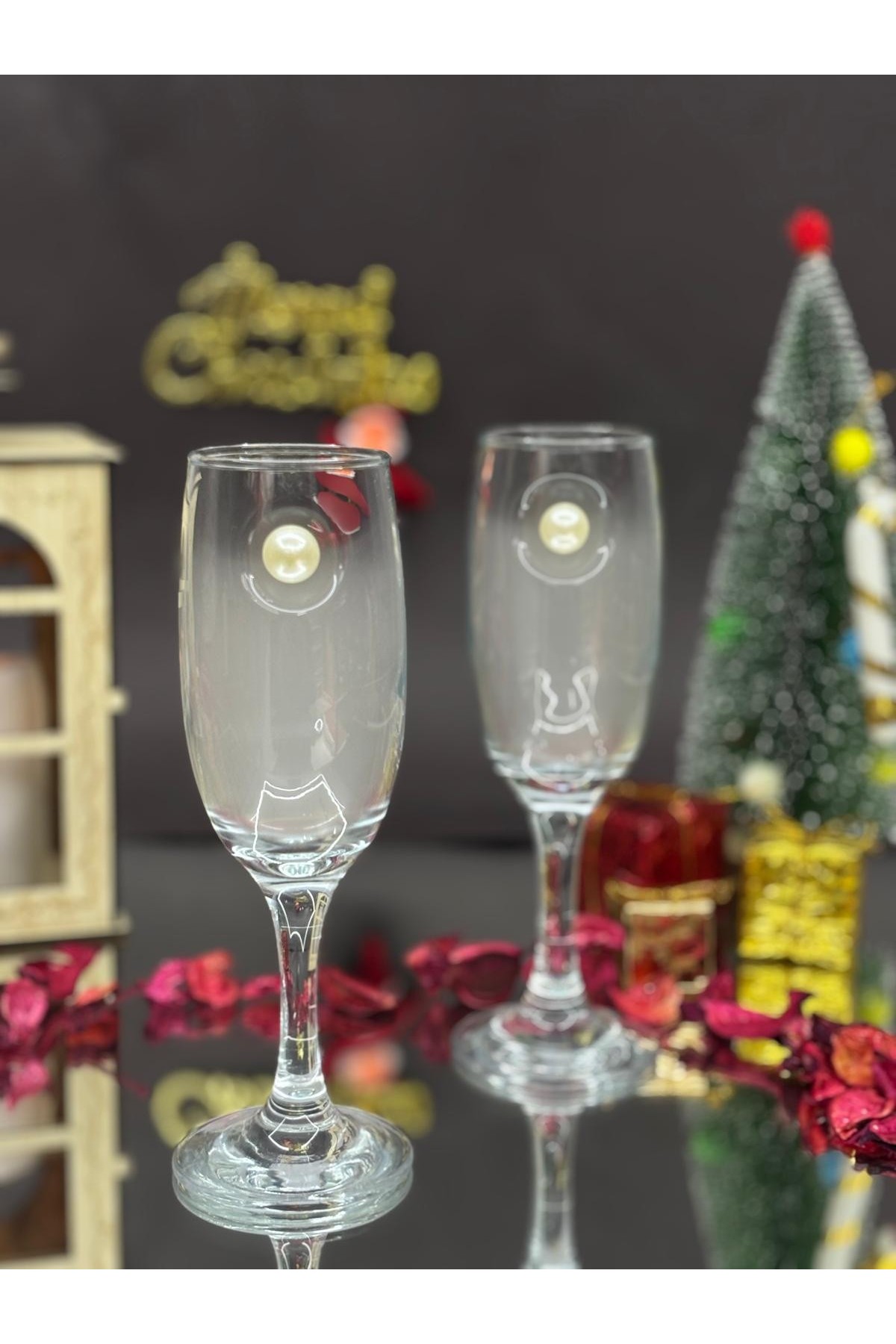 K. İnci Kokteyl Kadehi -Beyaz