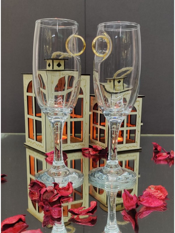 Çelik Dış Yüzük Kokteyl Kadehi -Altın