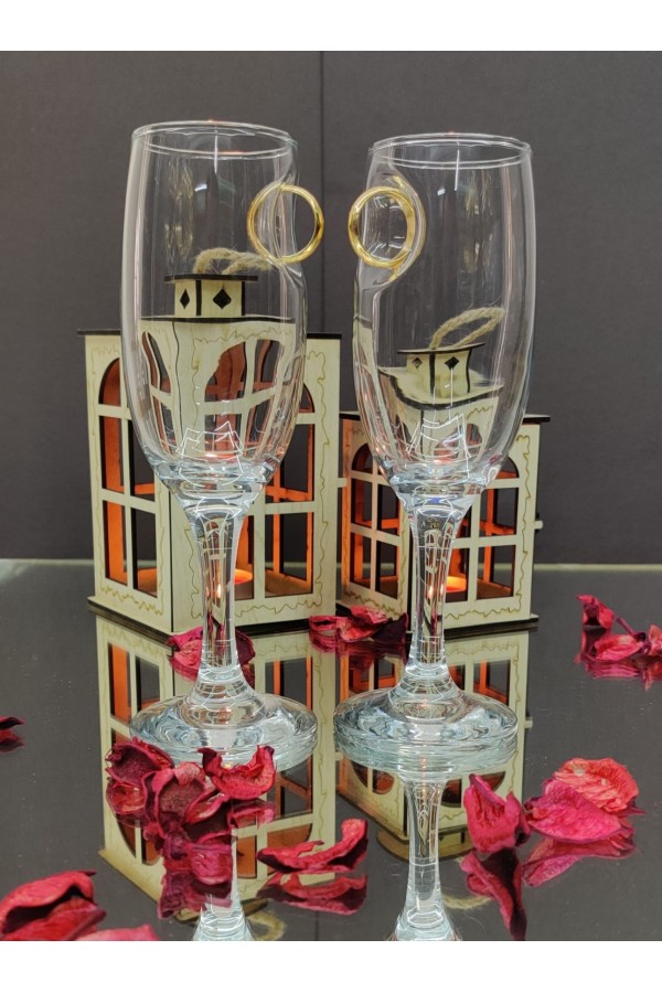 Çelik Dış Yüzük Kokteyl Kadehi -Altın