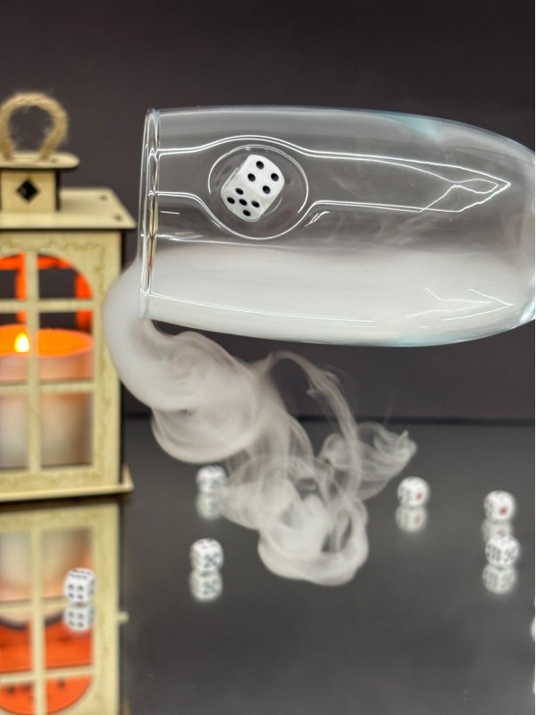 Dice-Detailed Cocktail Glass -White