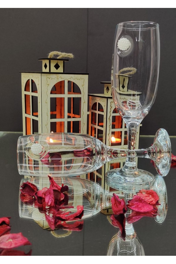 Beyaz Böğürtlen Kokteyl Kadehi -Beyaz