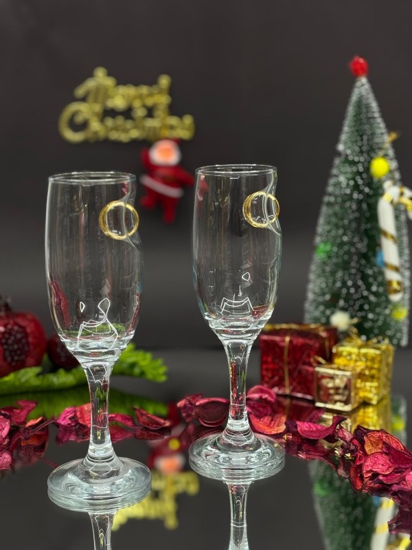 Steel Inner Ring Cocktail Glass -Gold