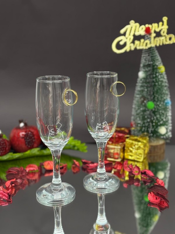 Steel Outer Ring Cocktail Glass -Gold