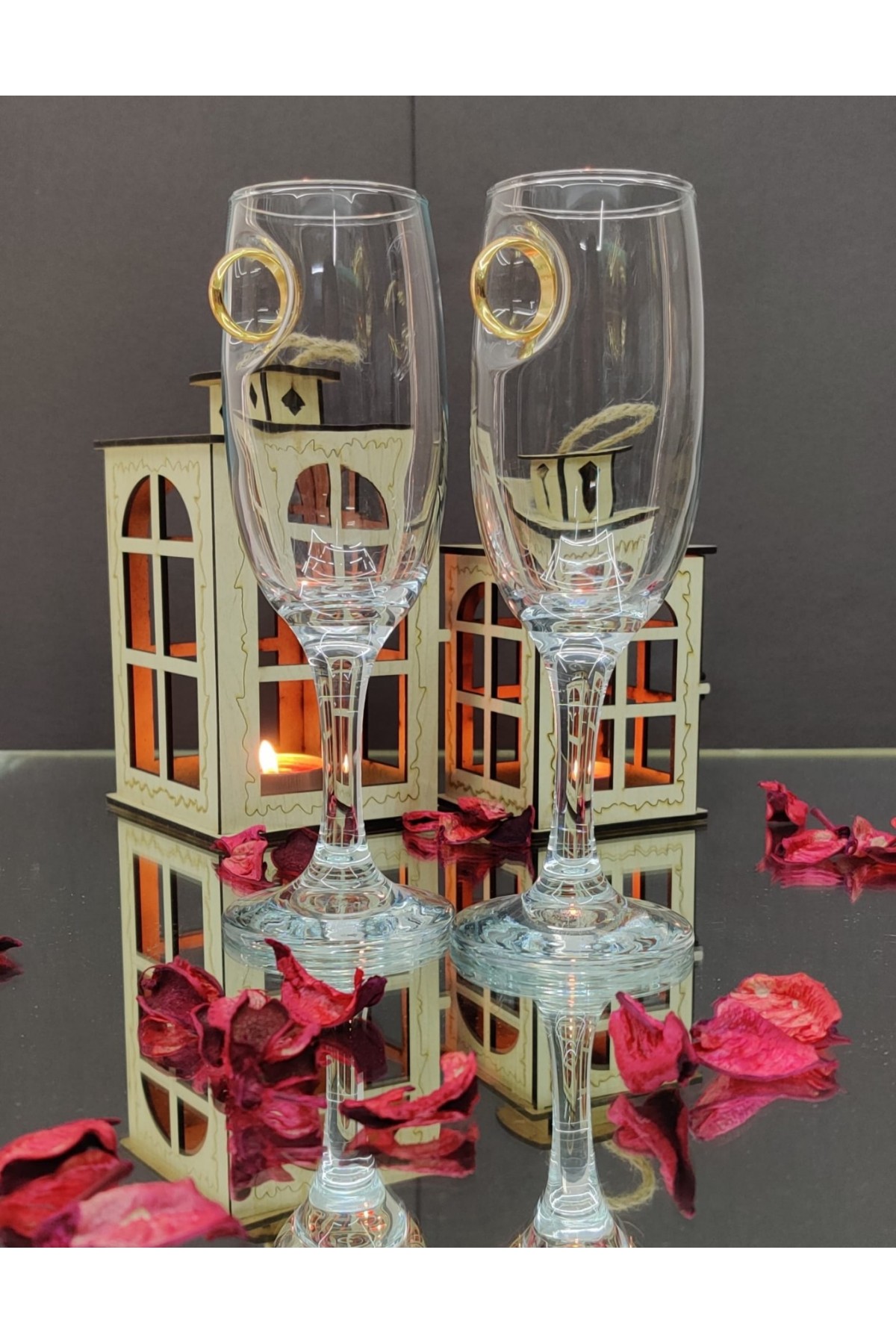 Çelik Dış Yüzük Kokteyl Kadehi -Altın