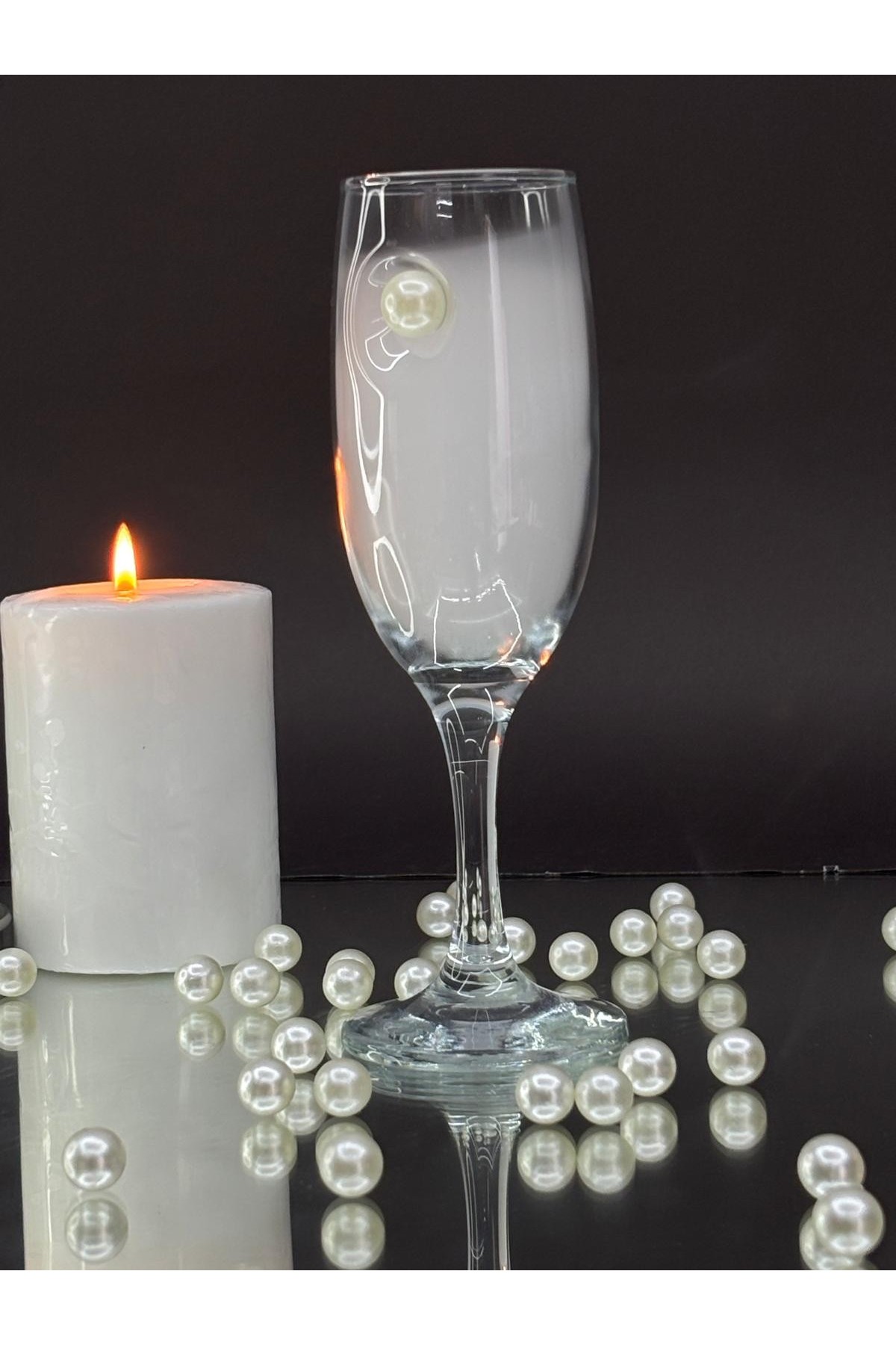 K. İnci Kokteyl Kadehi -Beyaz