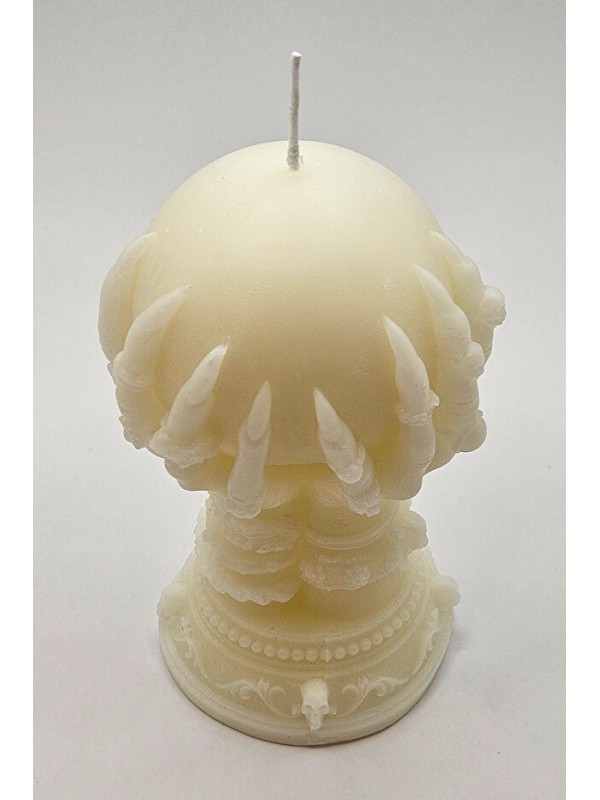 Witch's Hand Holding a Magic Orb Soy Wax Decorative Vanilla Scented Candle -White