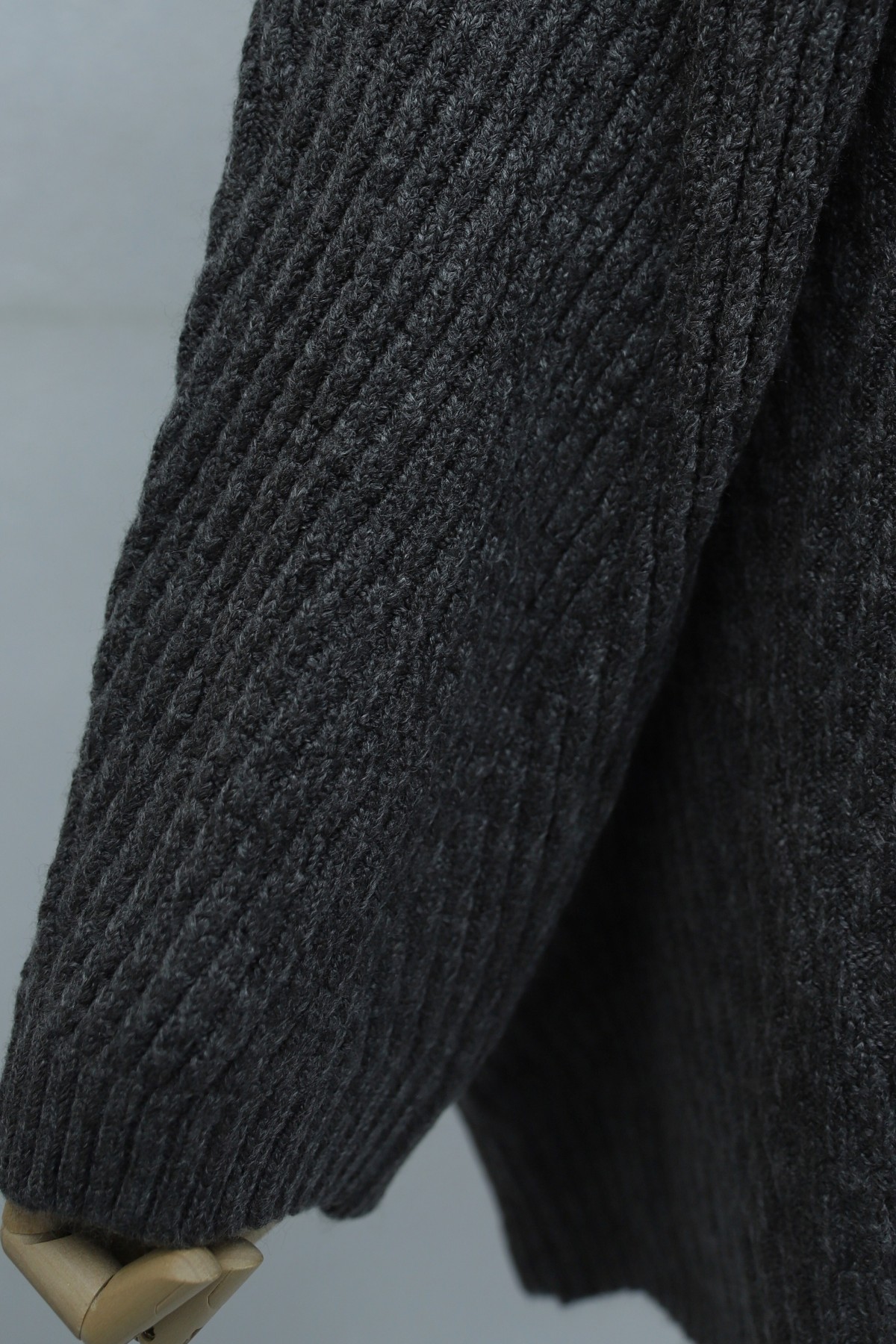 Crew Neck Patterned Loose-Fit Knit Tunic -Smoked 