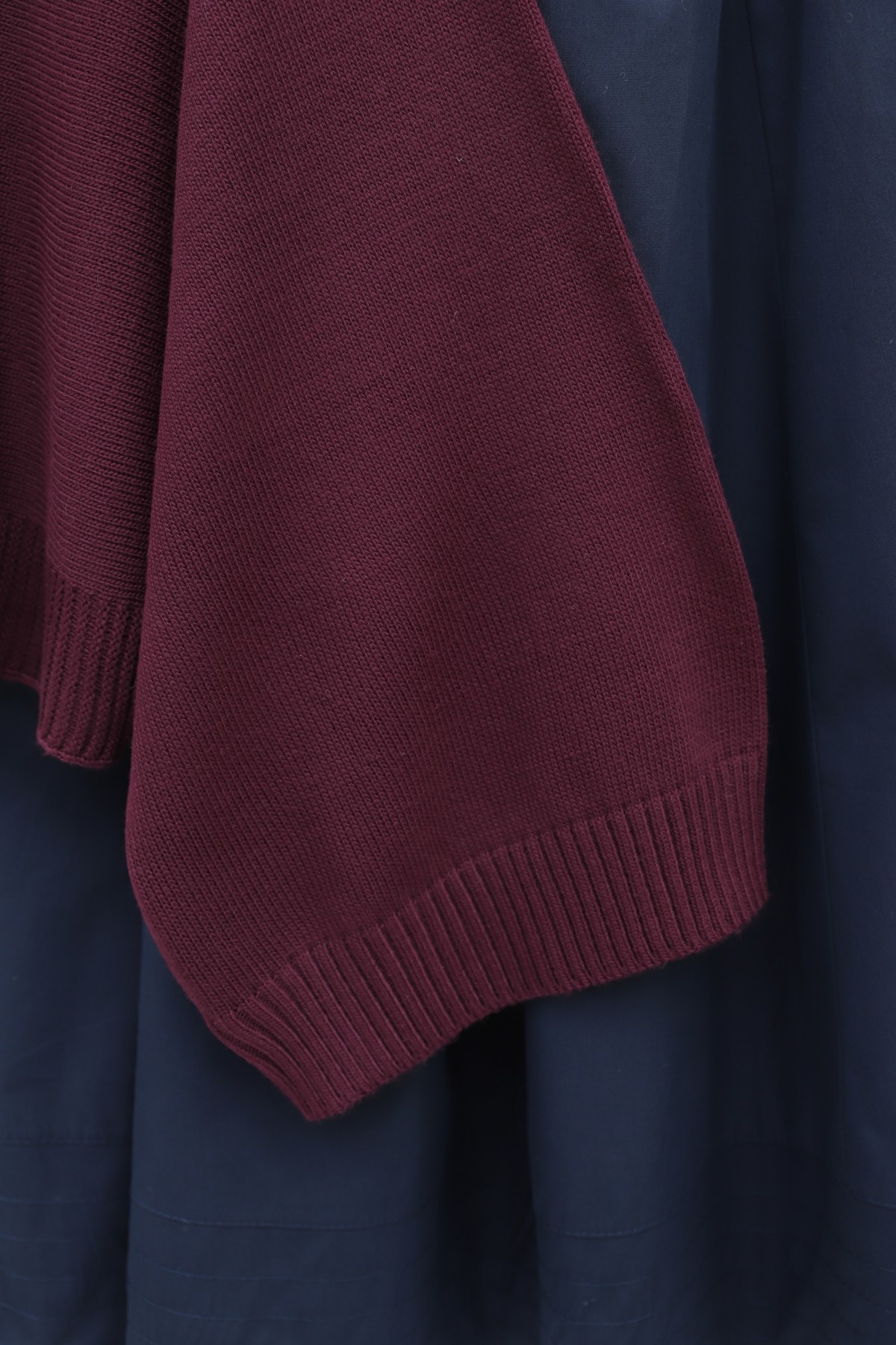 Half-Neck Batwing Sleeve Knitted Sweater for Skirt -Maroon