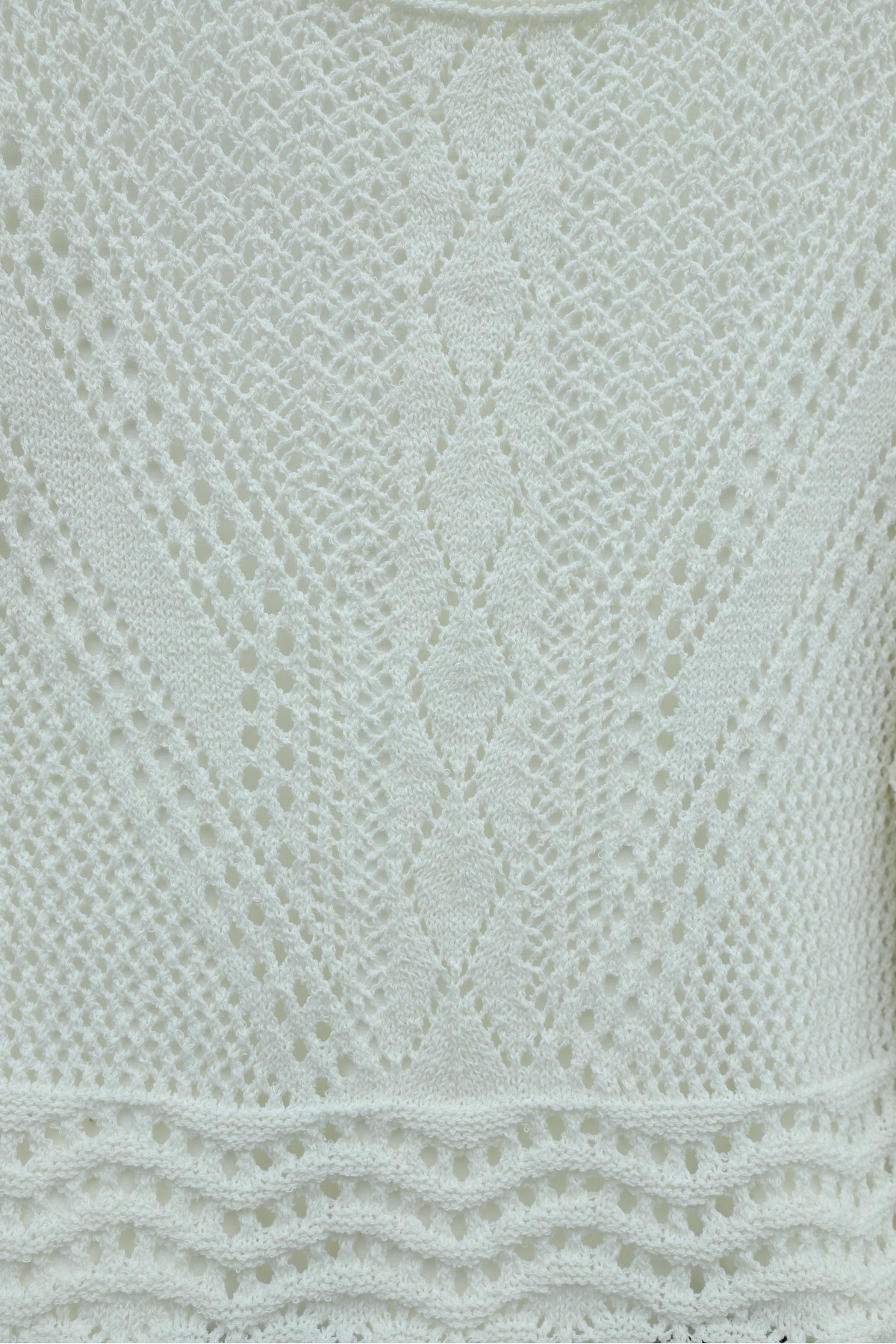 Ajurlu Desenli İnce Örgü Triko -Ekru