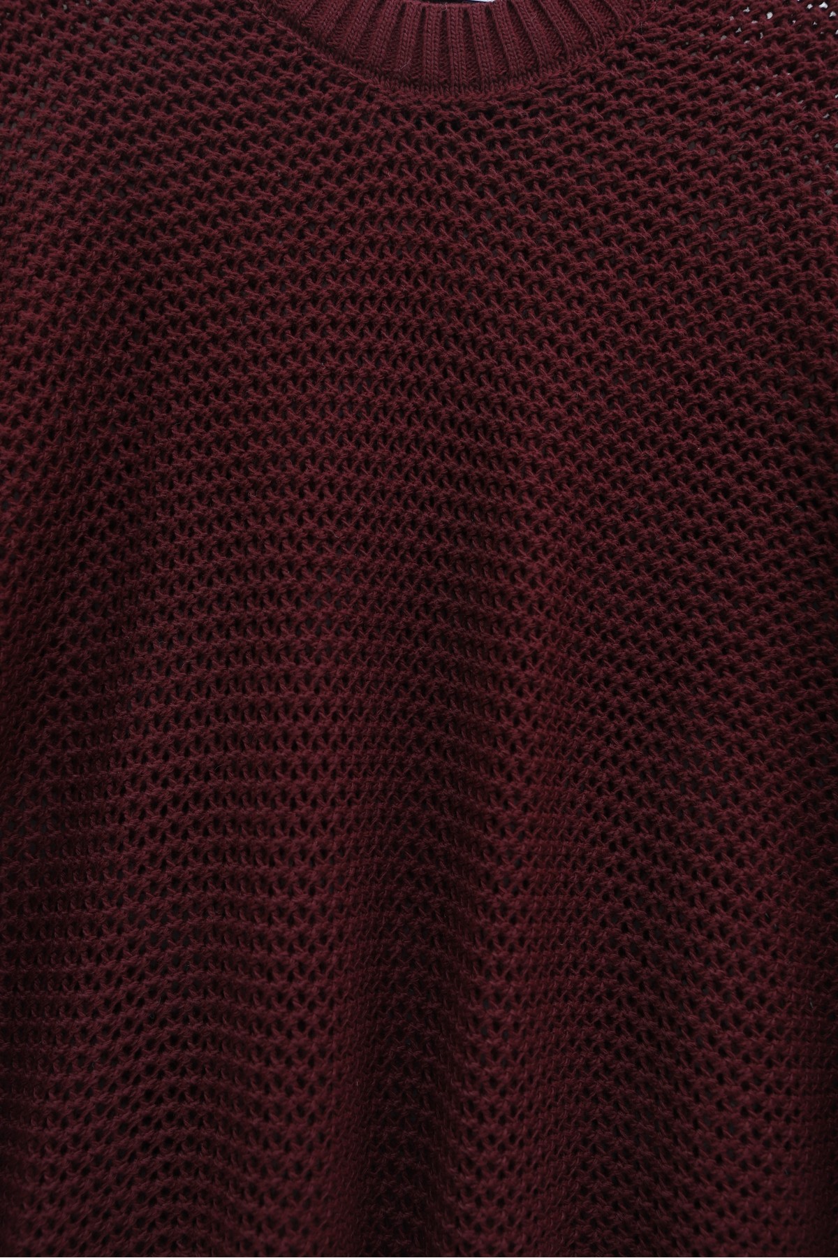 Yarasa Kol Ajurlu Triko Kazak -Bordo