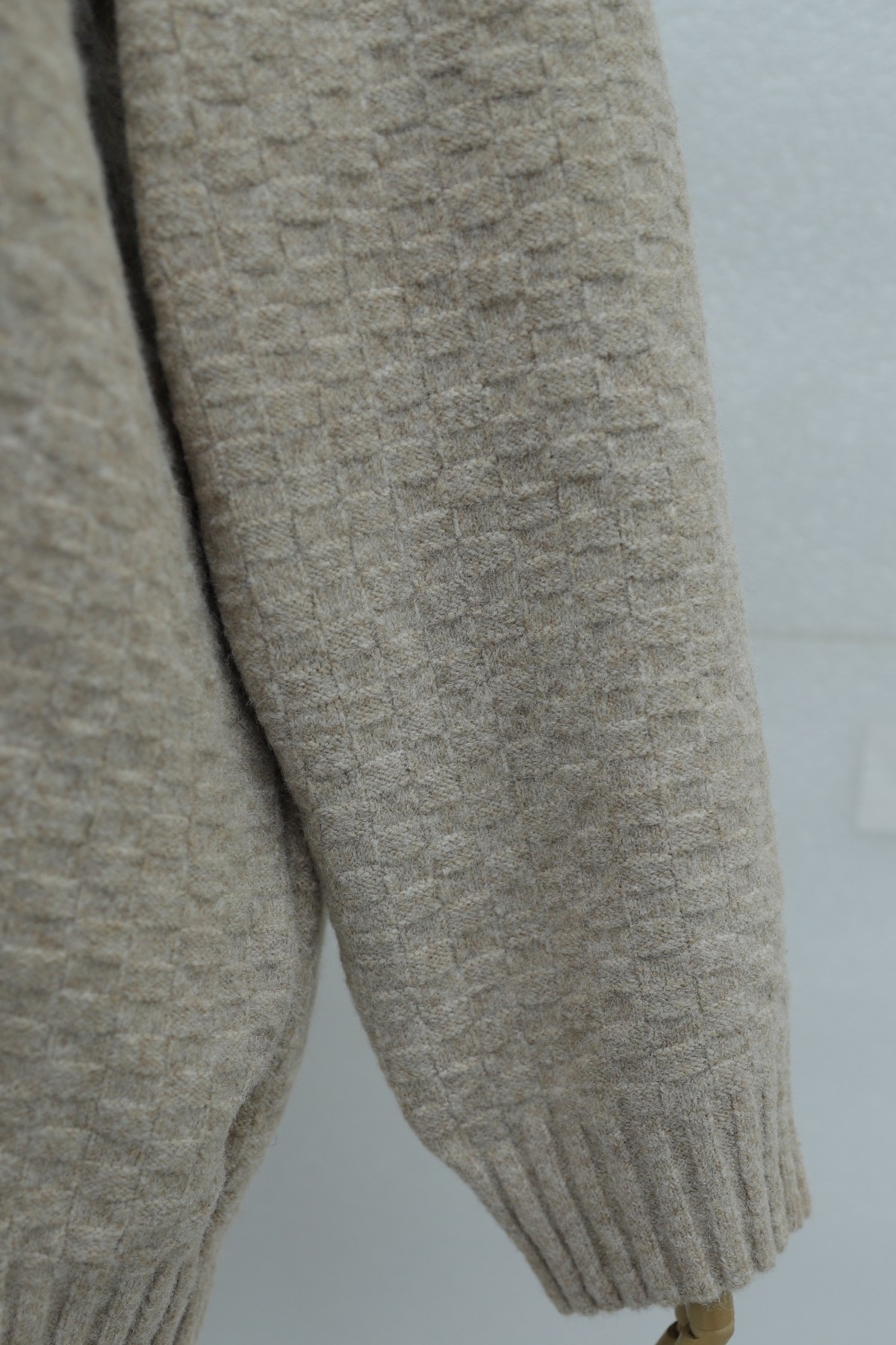 Round Neck Ribbed Loose Knit Tunic -Light Mink