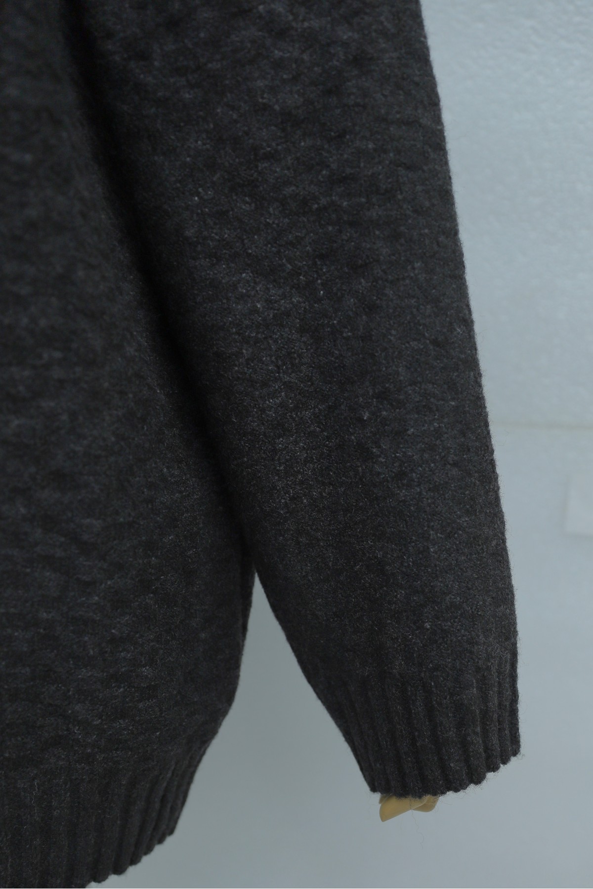 Round Neck Ribbed Loose Knit Tunic -Anthracite
