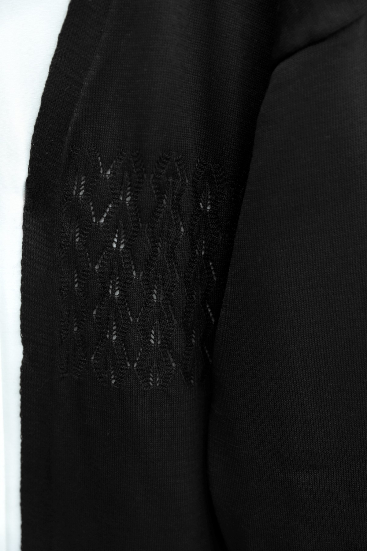 Araboy Openwork Knit Cardigan  -Black