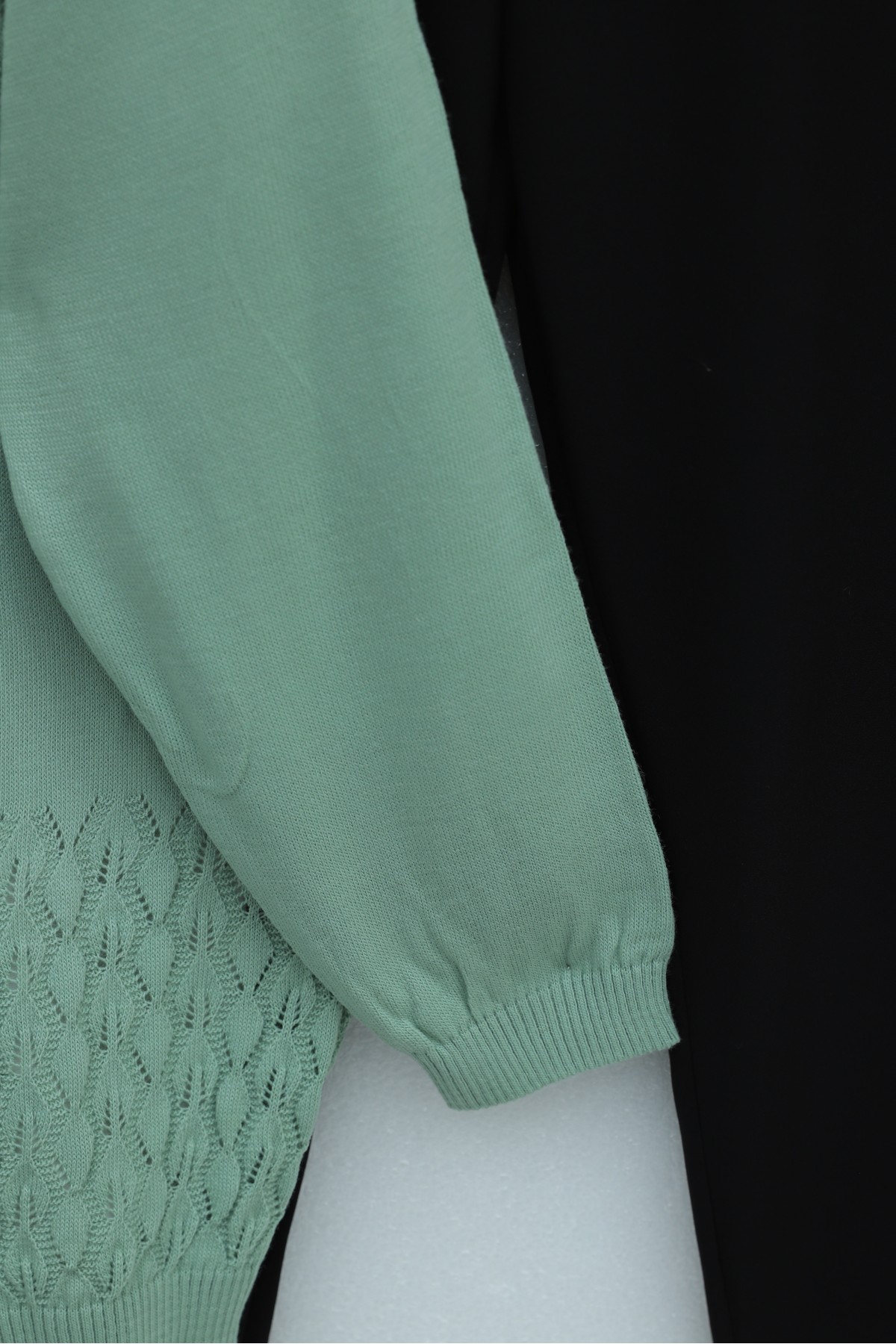 Araboy Openwork Knit Cardigan -Mint Color