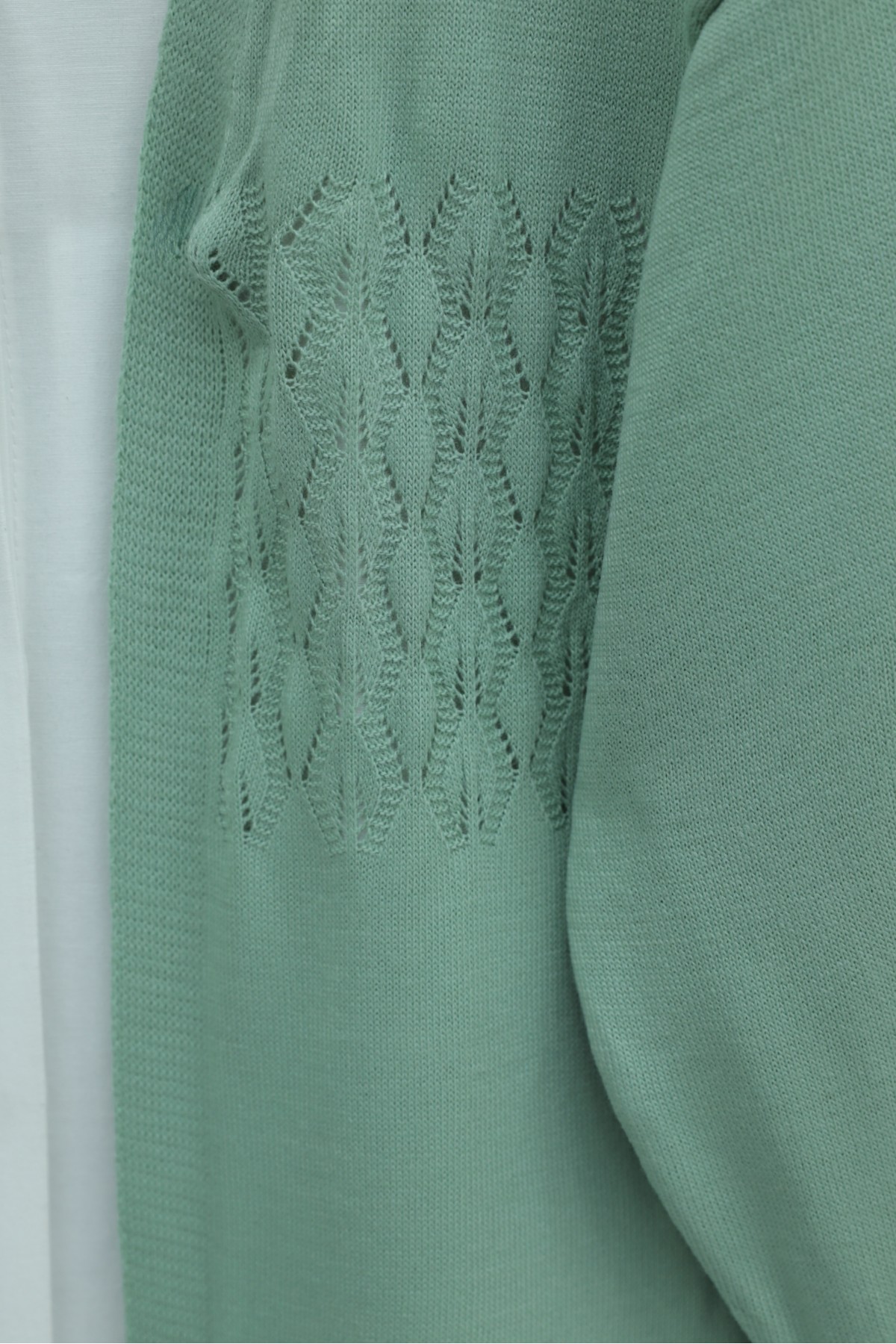 Araboy Openwork Knit Cardigan -Mint Color