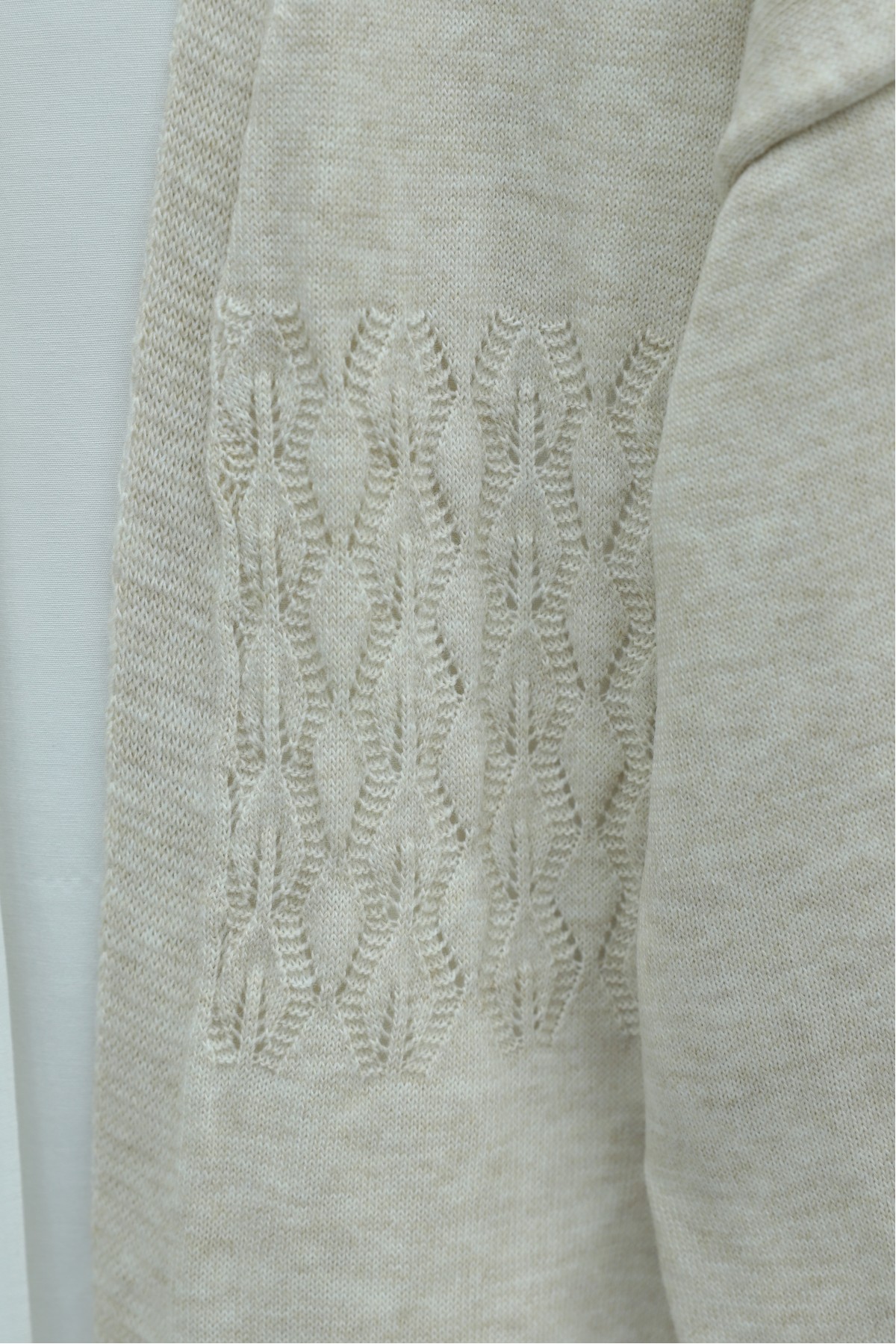 Araboy Openwork Knit Cardigan -Stone