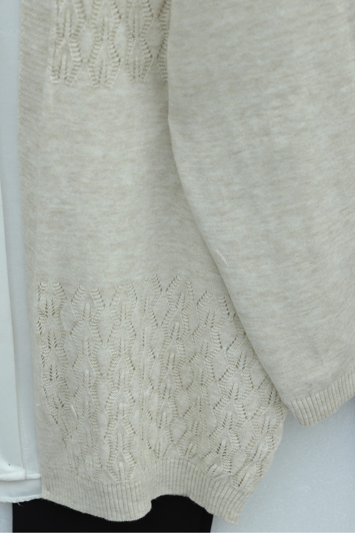Araboy Openwork Knit Cardigan -Stone