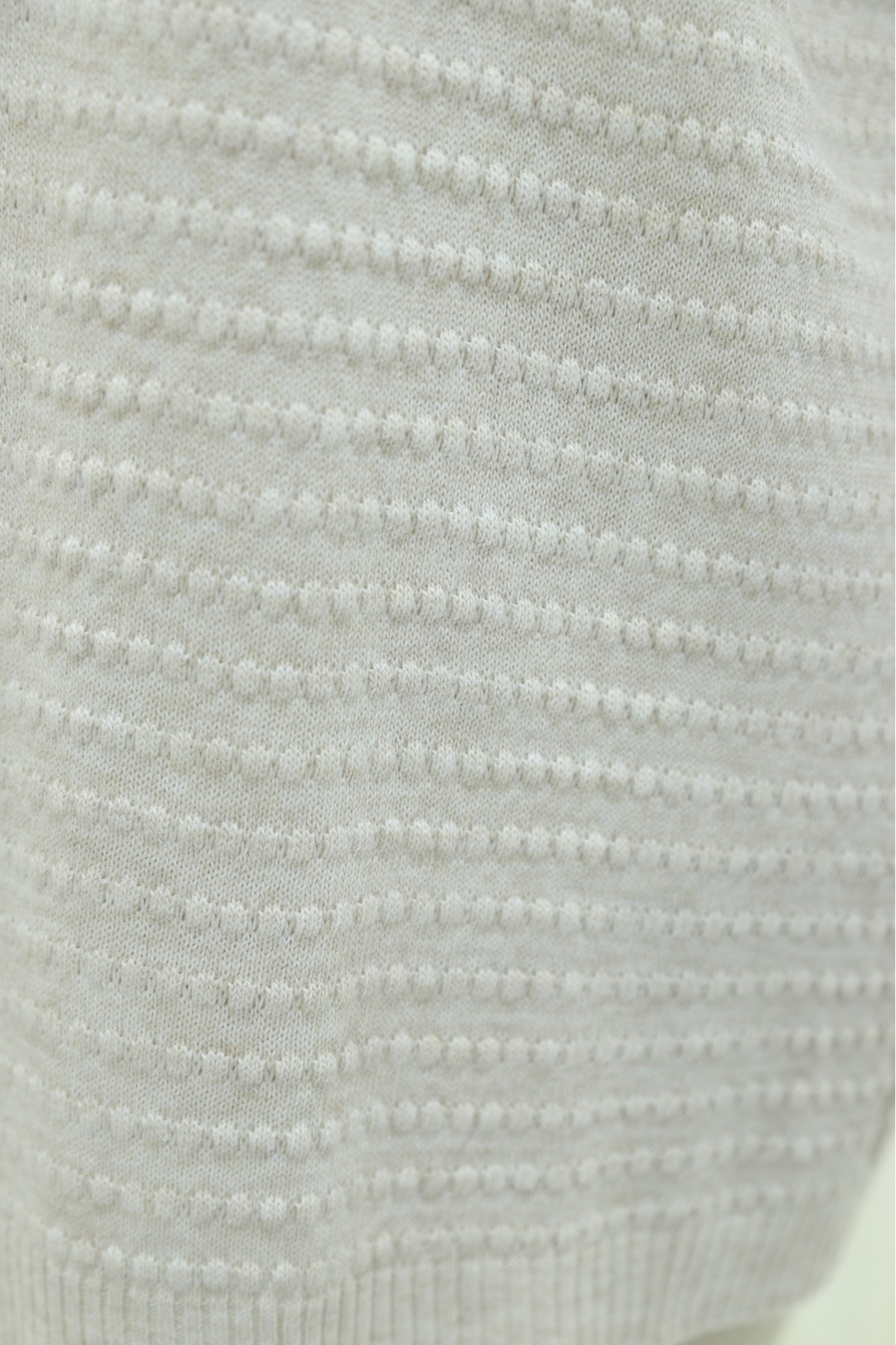 Thin Knit Cardigan with Pom-Pom Detail -Stone