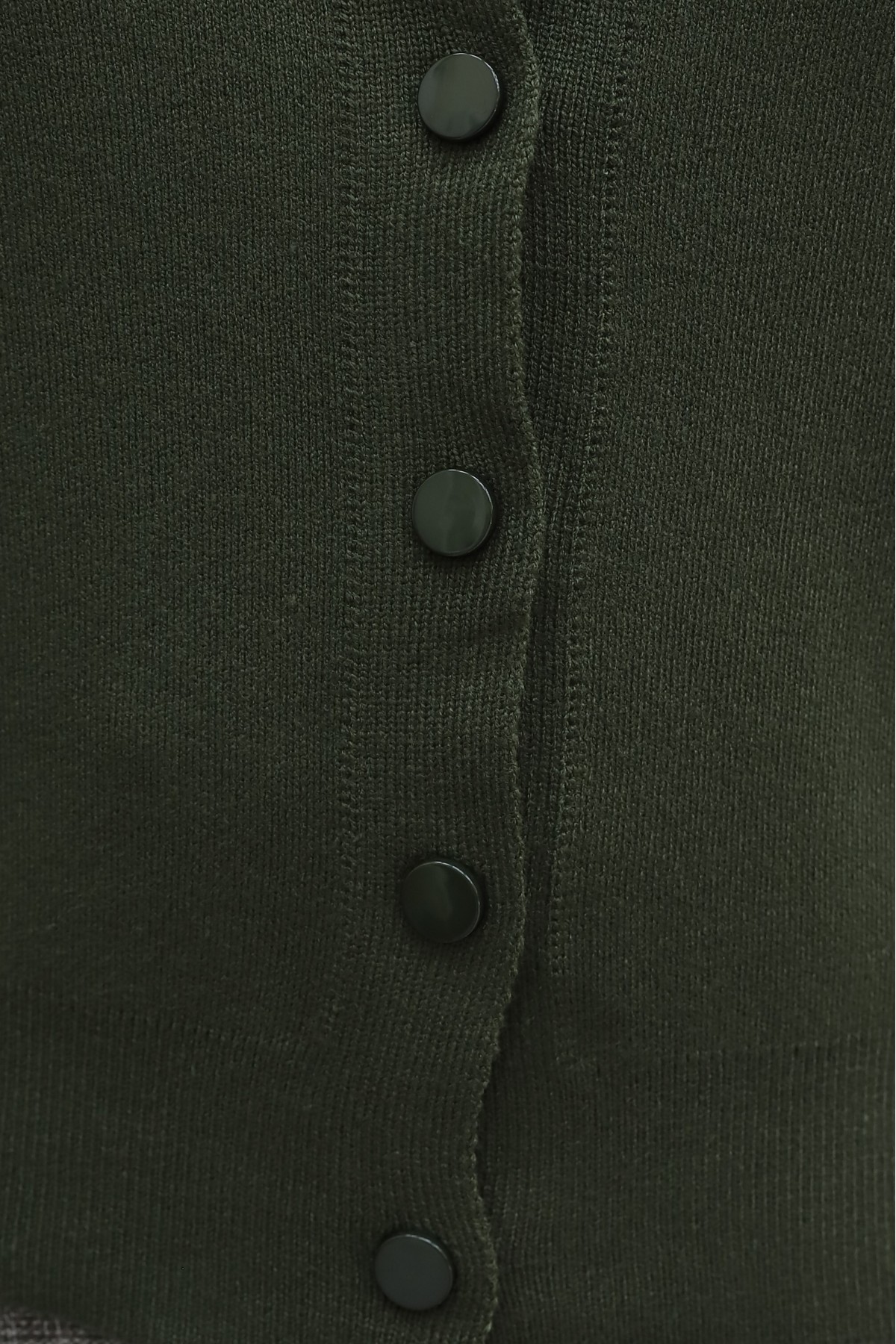 V-Neck Button-Front Knit Cardigan -Khaki