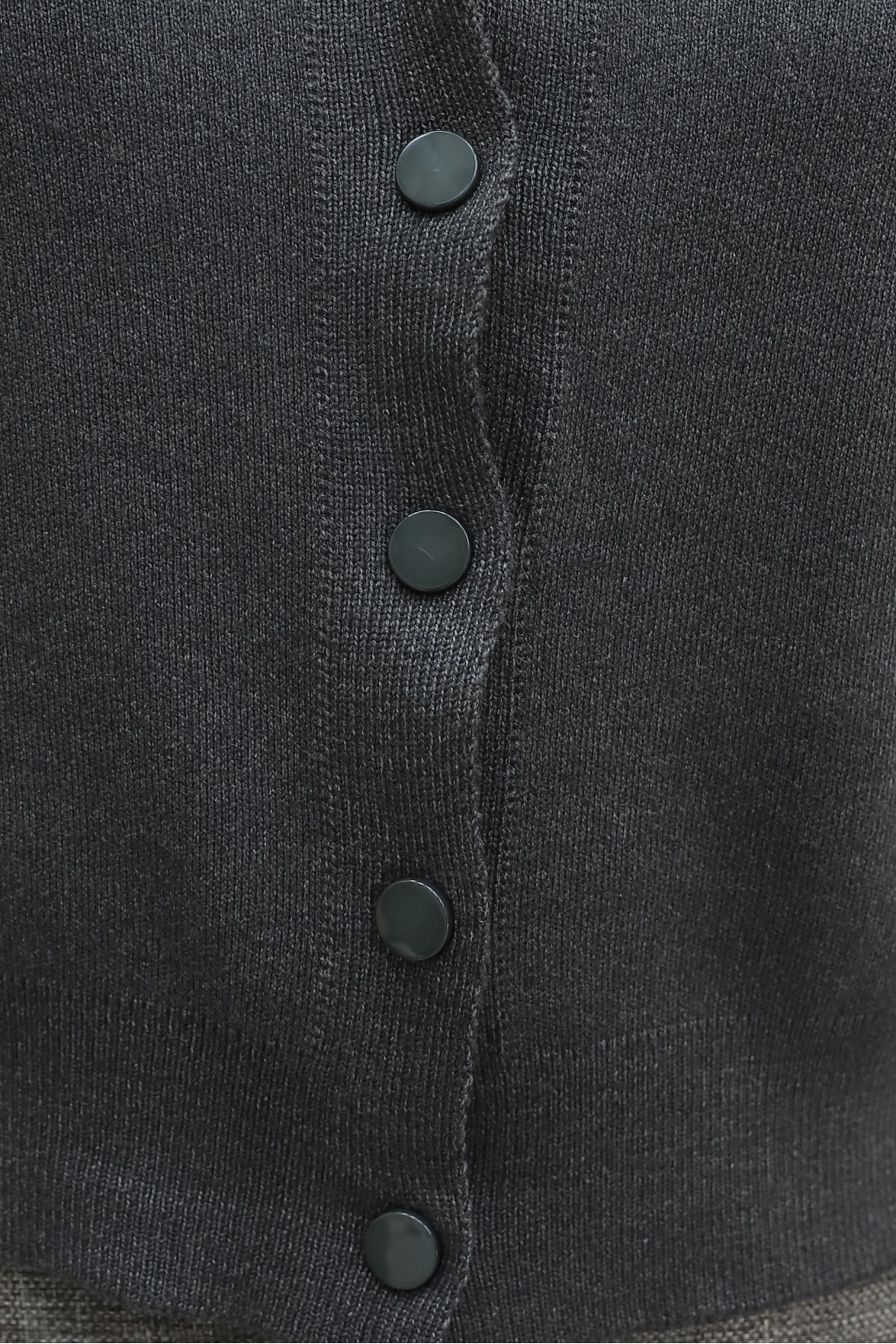 V-Neck Button-Front Knit Cardigan -Smoked 