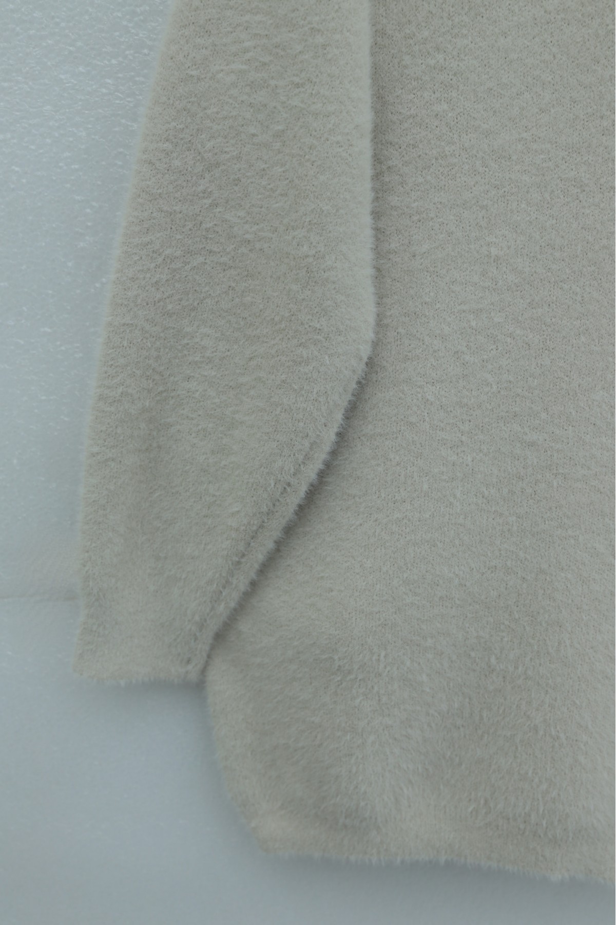 Önü Düğmeli Sakallı Salaş Triko Hırka     -Taş