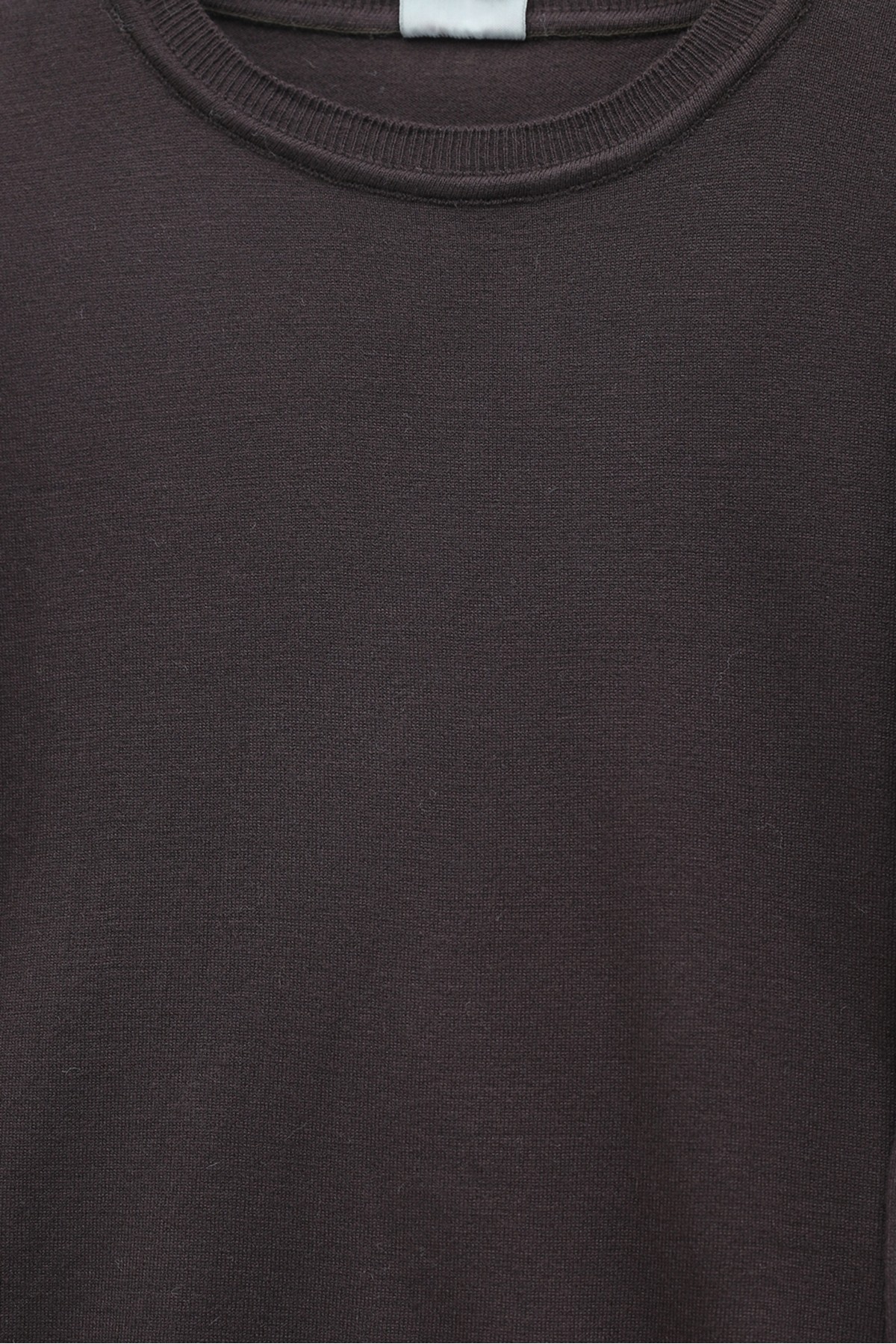 Yuvarlak Yaka Kolu Düğme Detaylı Triko Tunik  -K. Kahve