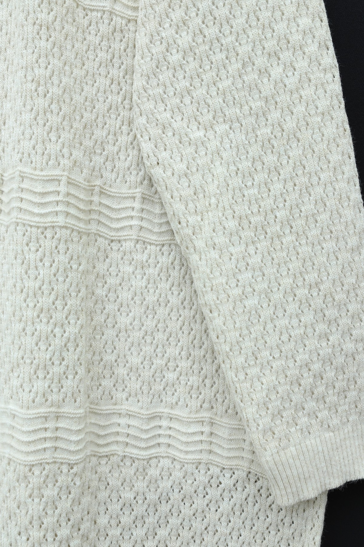 كارديجان محبوك بنمط مموج مفتوح -حجر