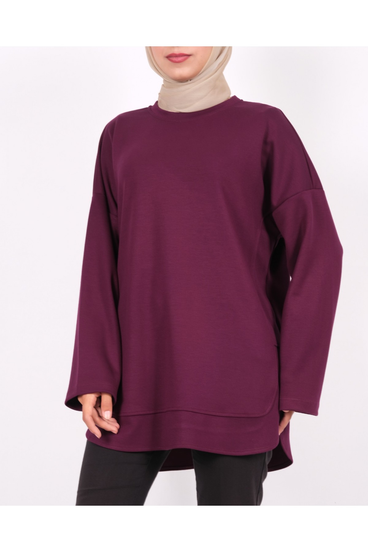 تنورة أويشو سويت بفتحة بيضاوية -لون الخوخ