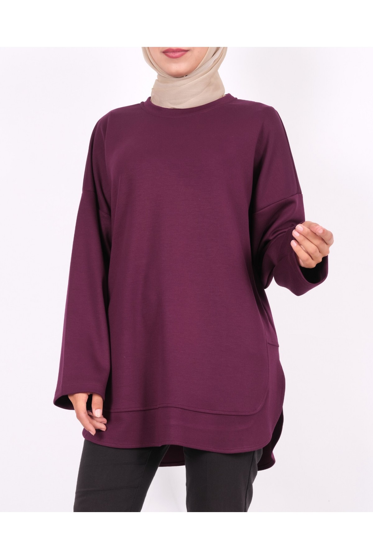 تنورة أويشو سويت بفتحة بيضاوية -لون الخوخ