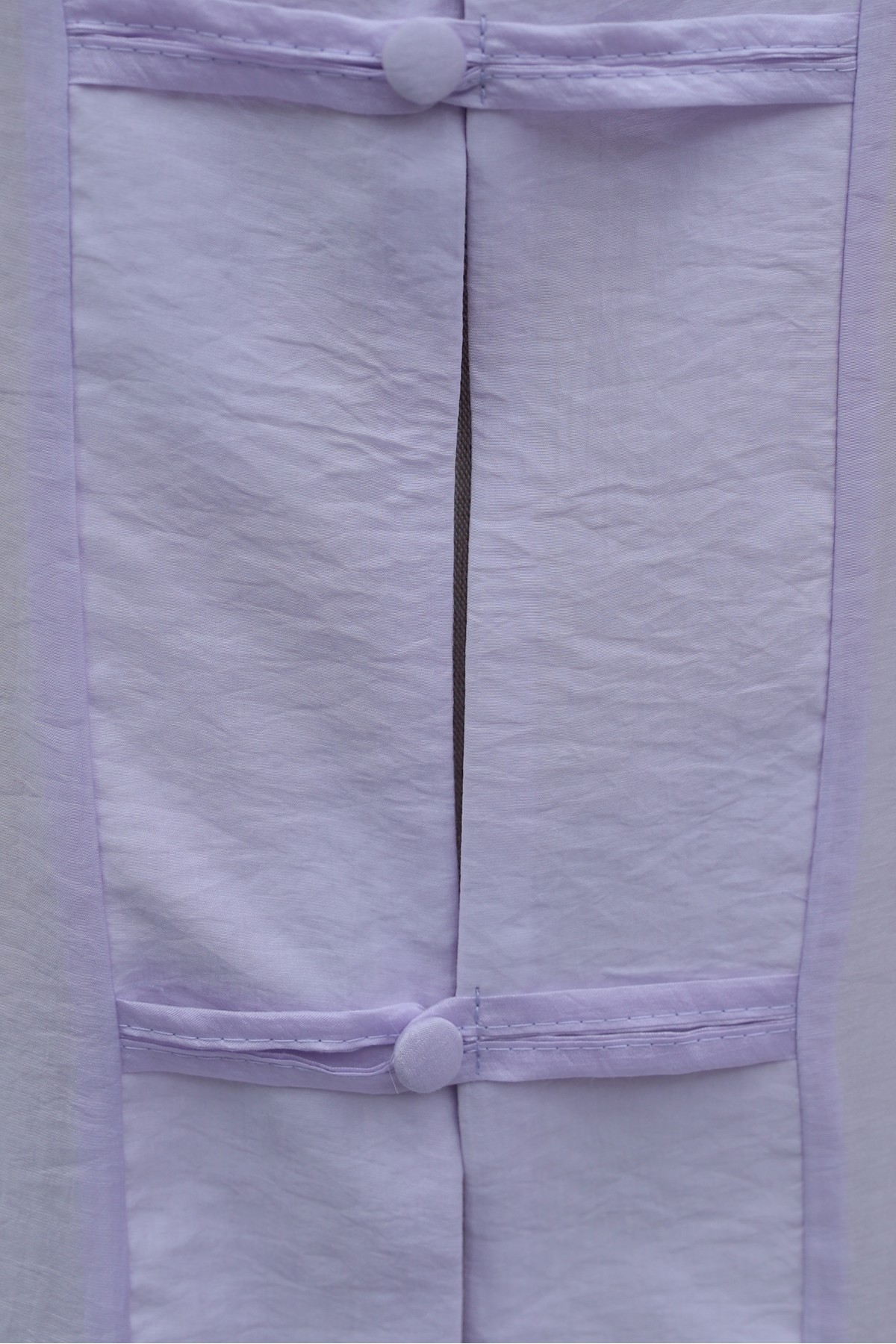 Biye Düğmeli V Yaka Organze Vual Oversize Kimono -Lila