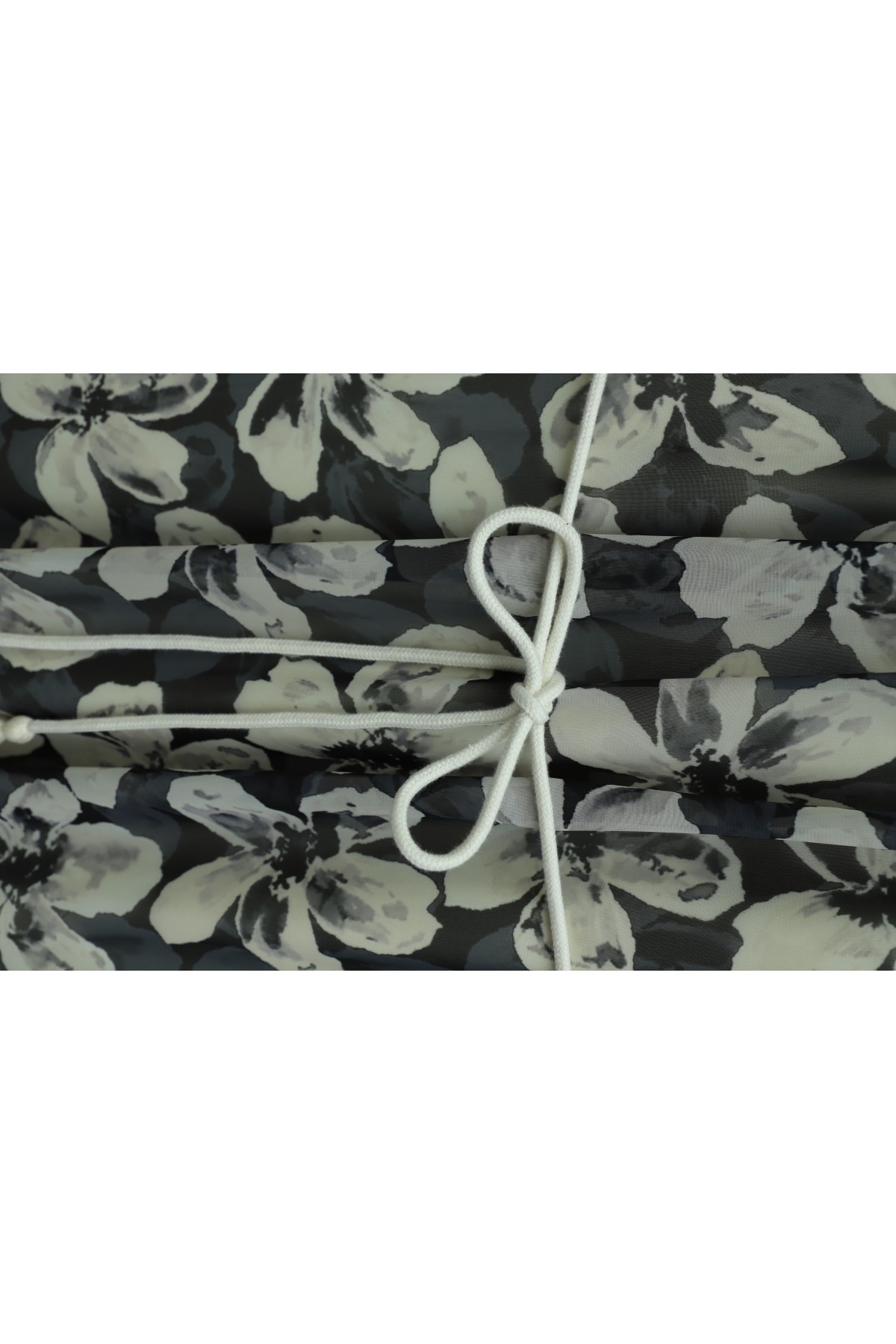 Robadan Büzgülü Kemerli Astarlı Şifon Elbise -Antrasit