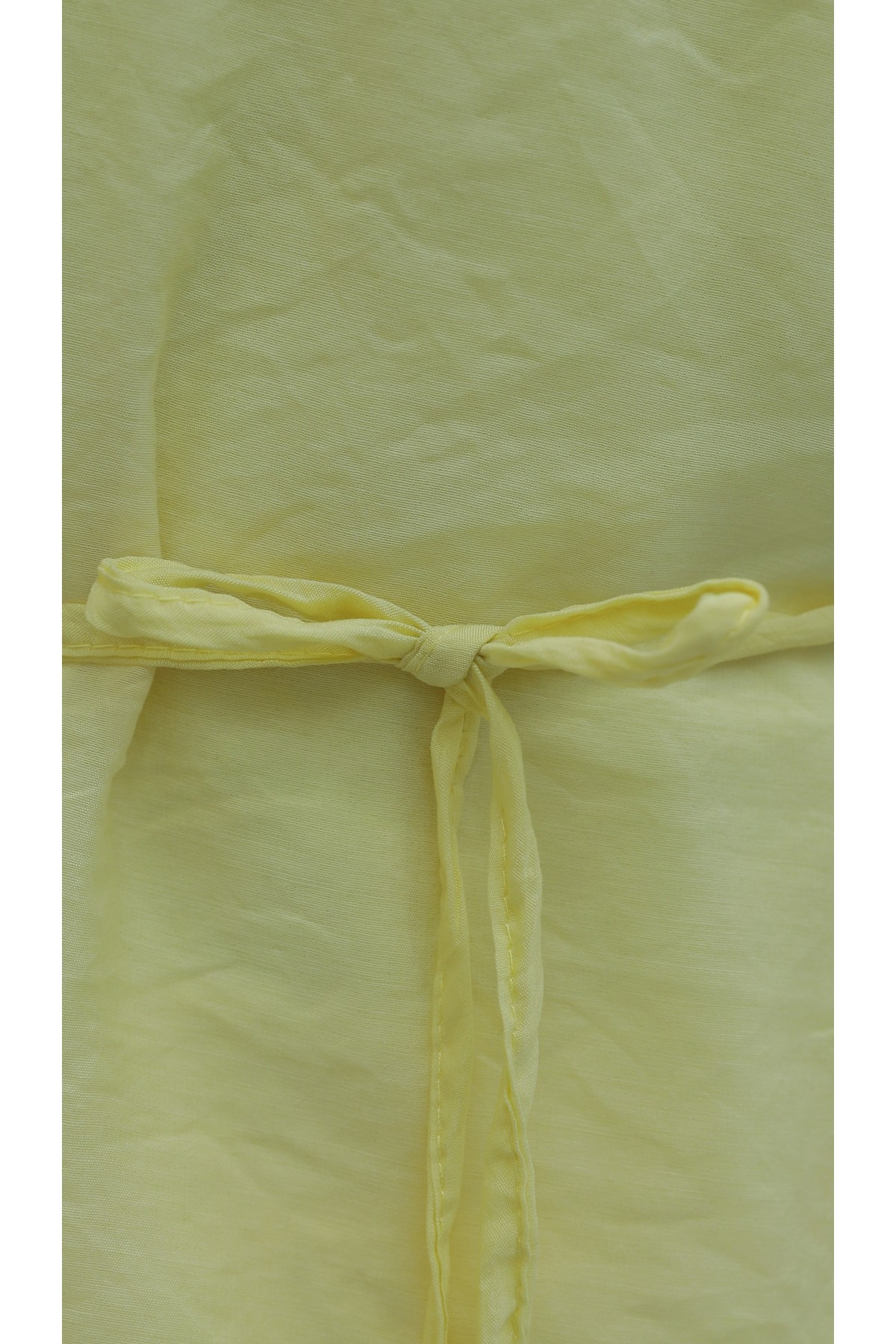 Lace-detailed, Spanish-style sleeve, lined, belted tulle voile skirt set -Yellow