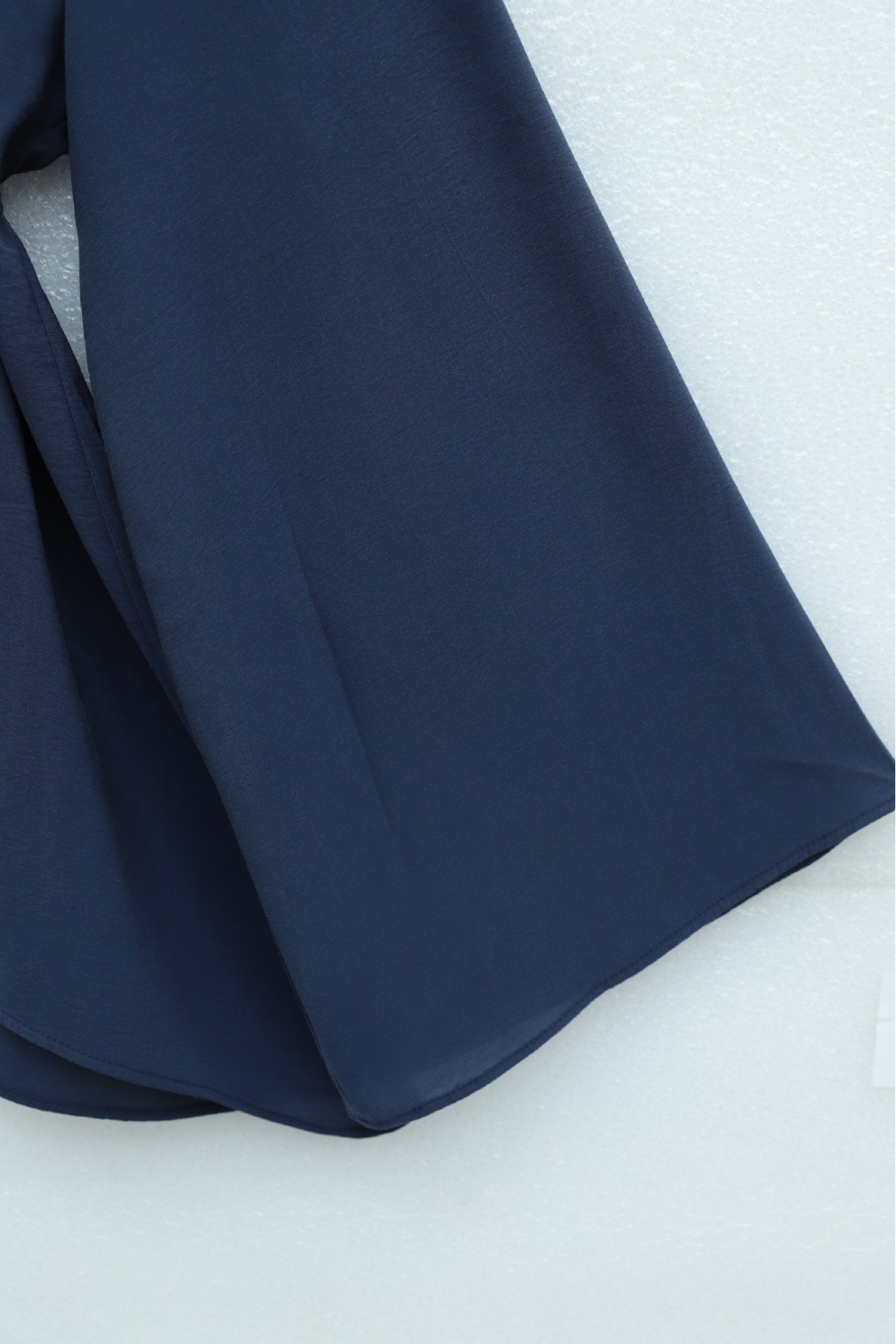 Asimetrik Kesim Beli Bağcıklı Oversize Modal Tunik -Lacivert