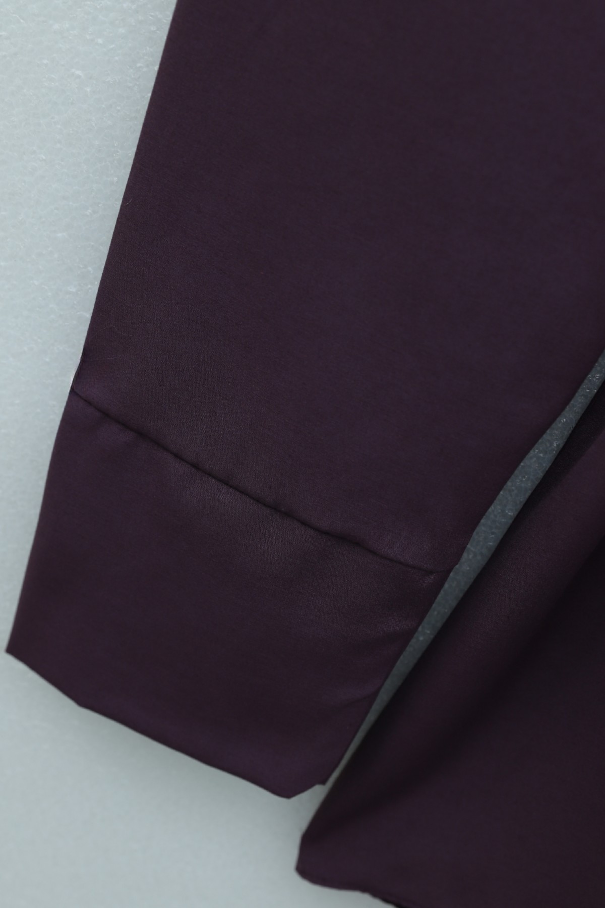 Buckled Belted Double Cuff Sleeve Concealed Button Poplin Tunic -Damson