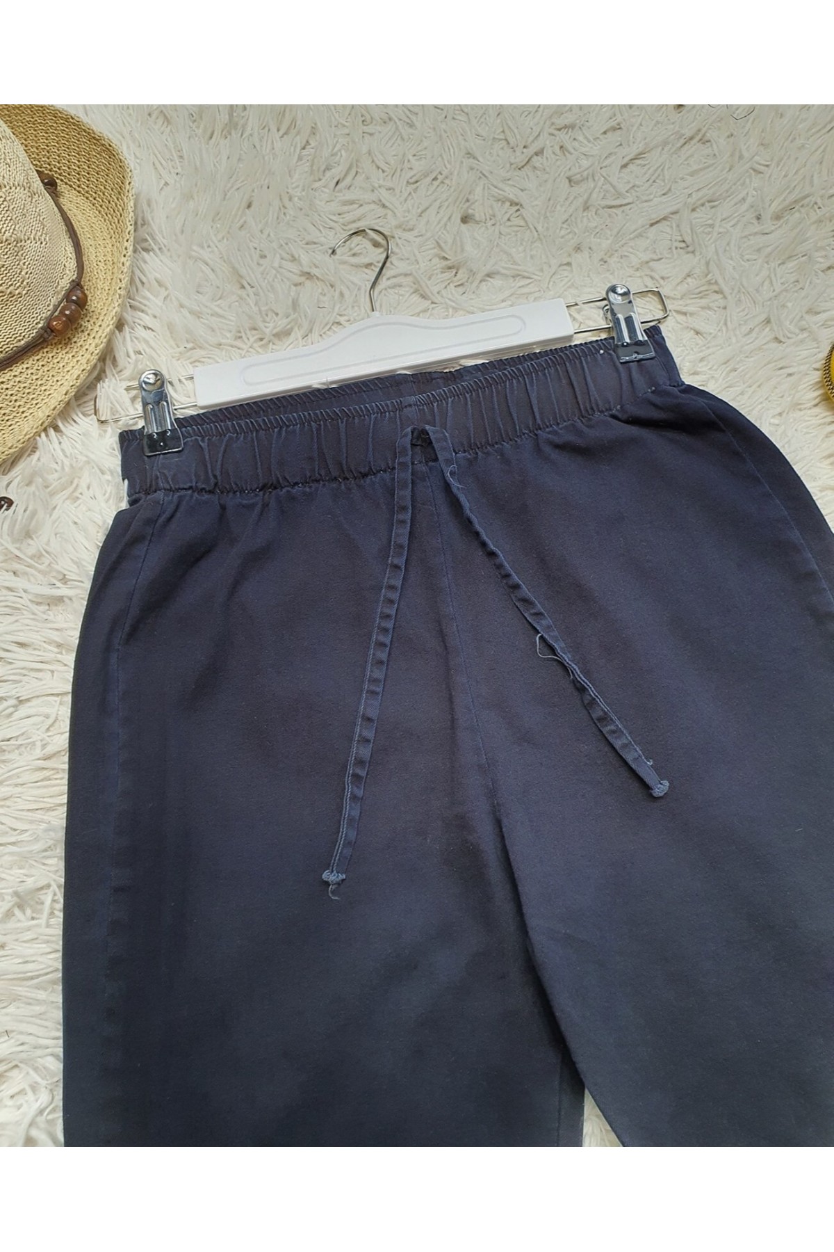 Spanish Leg Lace Detail Jeans  -Navy blue