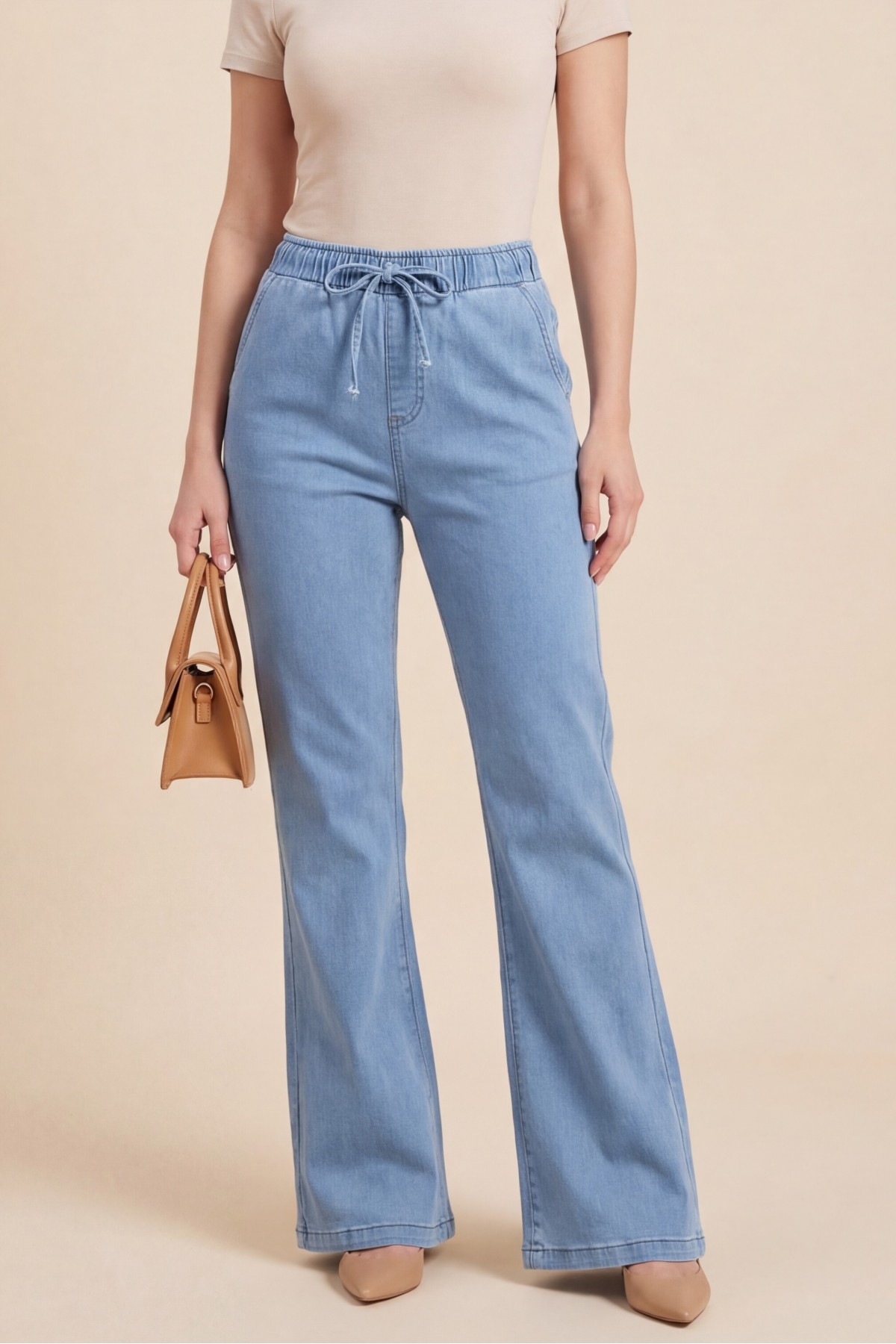 Spanish Leg Lace Detail Jeans -Blue