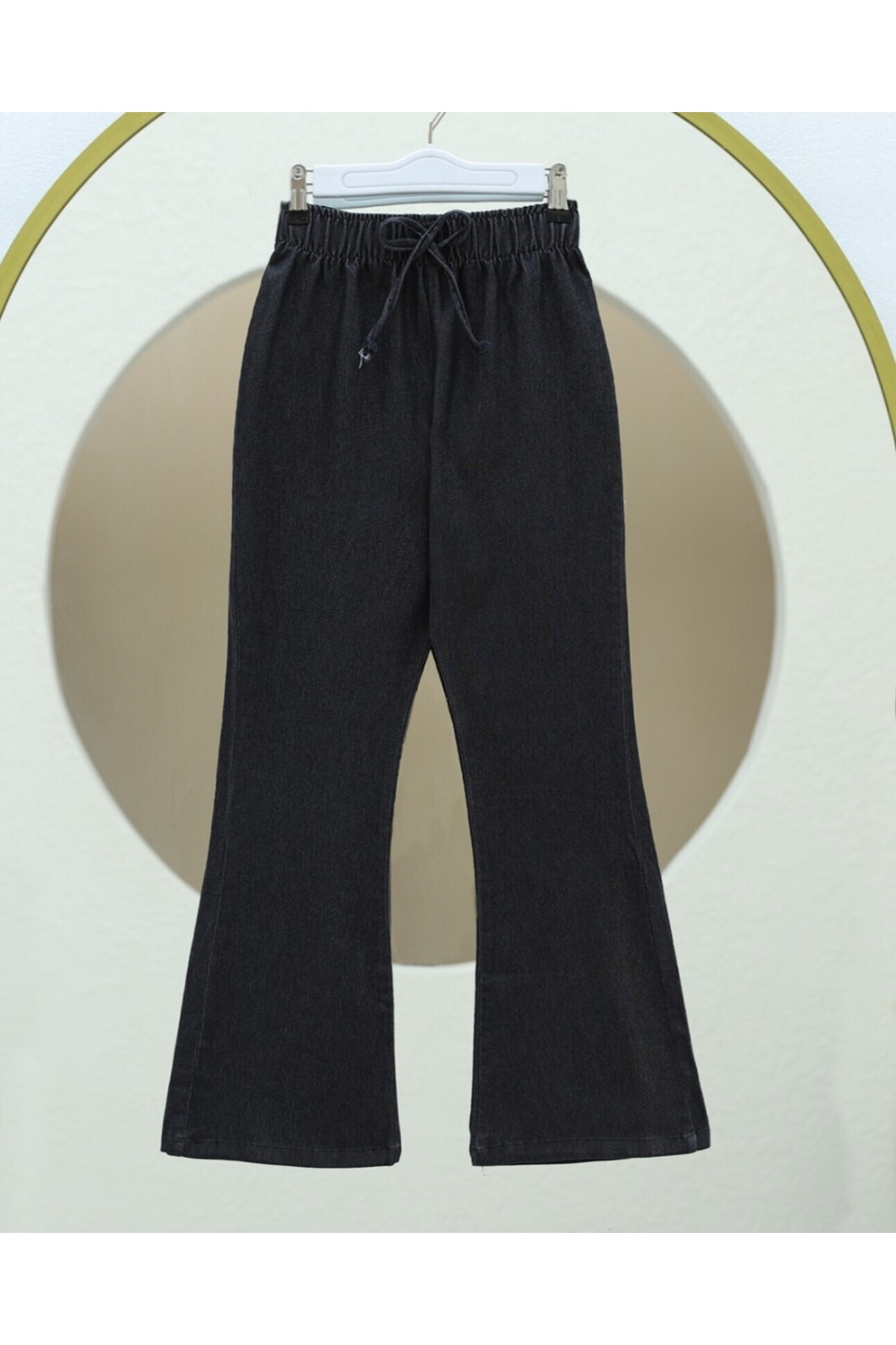 Spanish Leg Lace Detail Jeans  -Anthracite