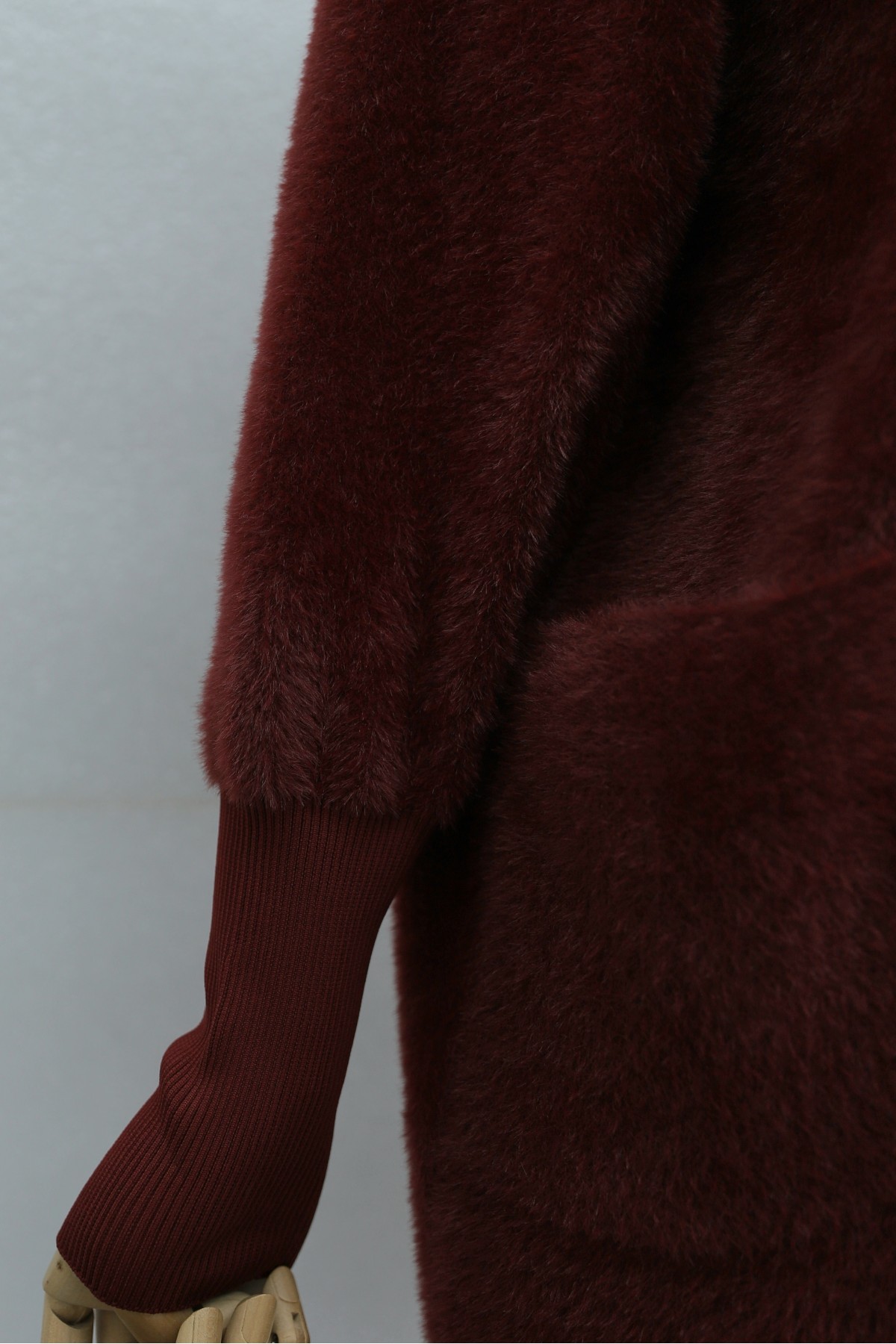 Hooded Cardigan with Buttons, Two Pockets, and Textured Knit Detail -Maroon